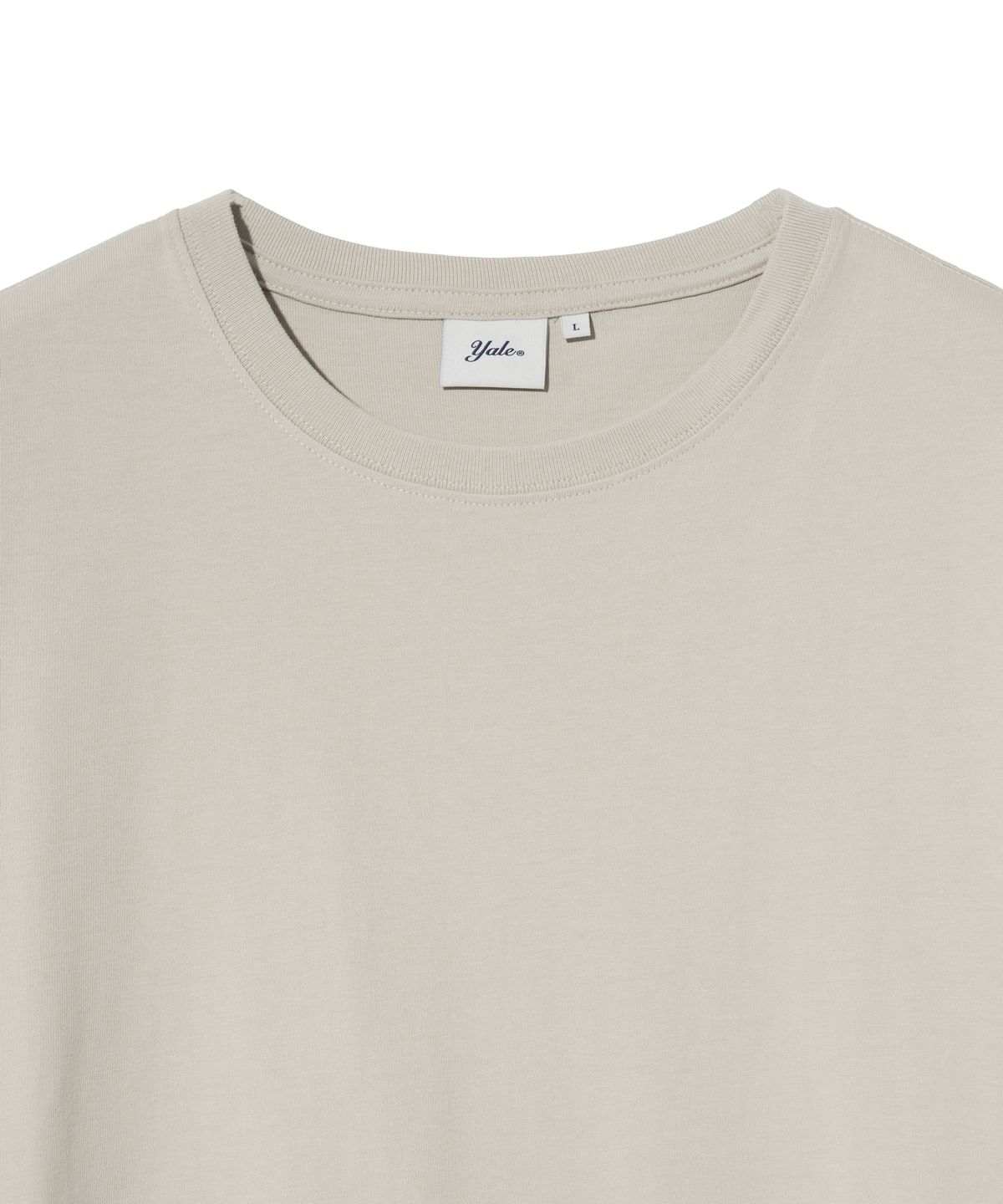 예일(YALE) [PREMIUM COTTON] 기자 코튼 반팔티셔츠 아몬드 크림