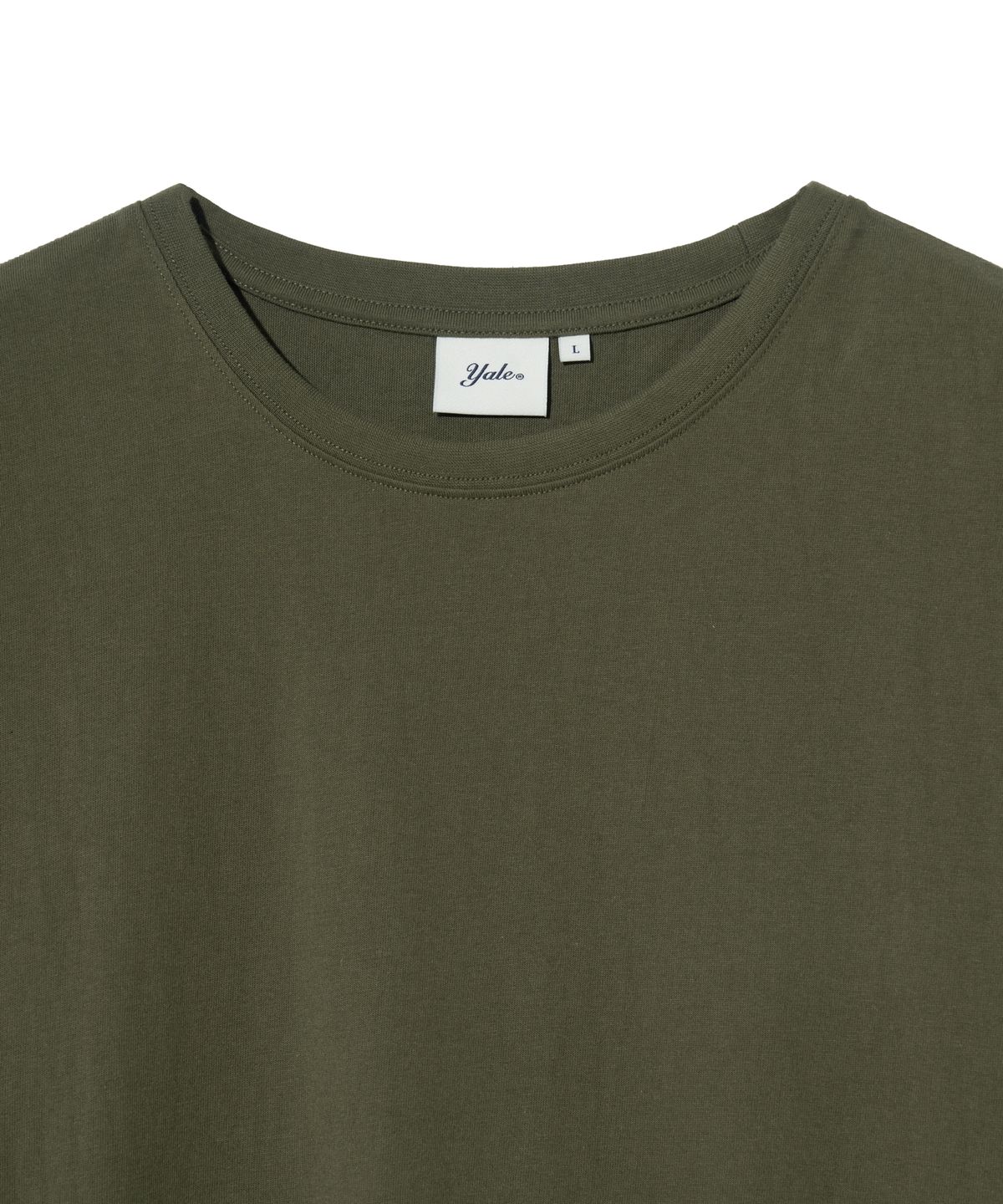 예일(YALE) [PREMIUM COTTON] 기자 코튼 반팔티셔츠 카키