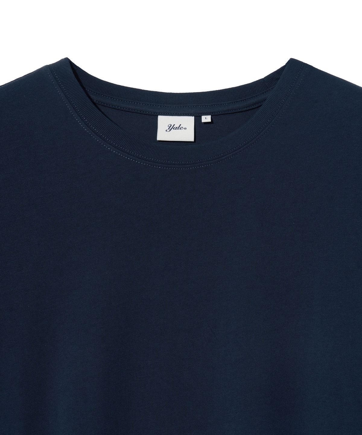 예일(YALE) [PREMIUM COTTON] 기자 코튼 반팔티셔츠 네이비