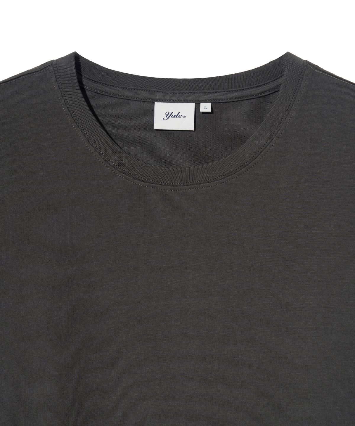 예일(YALE) [PREMIUM COTTON] 기자 코튼 반팔티셔츠 차콜
