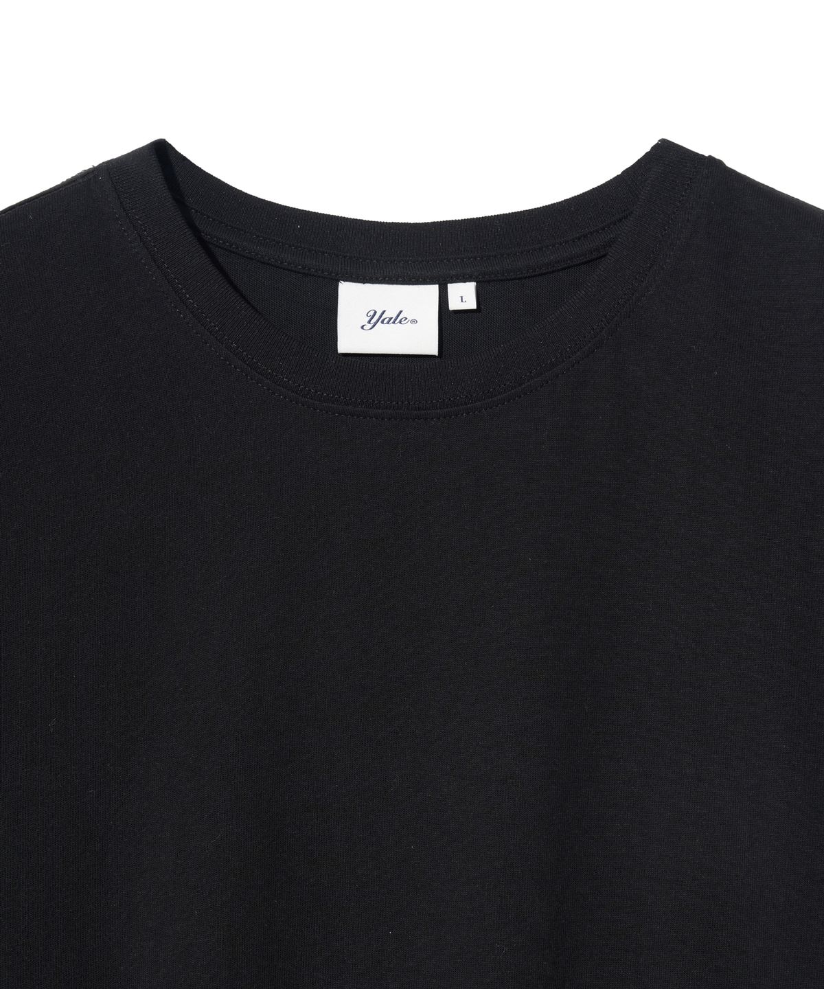 예일(YALE) [PREMIUM COTTON] 기자 코튼 반팔티셔츠 블랙