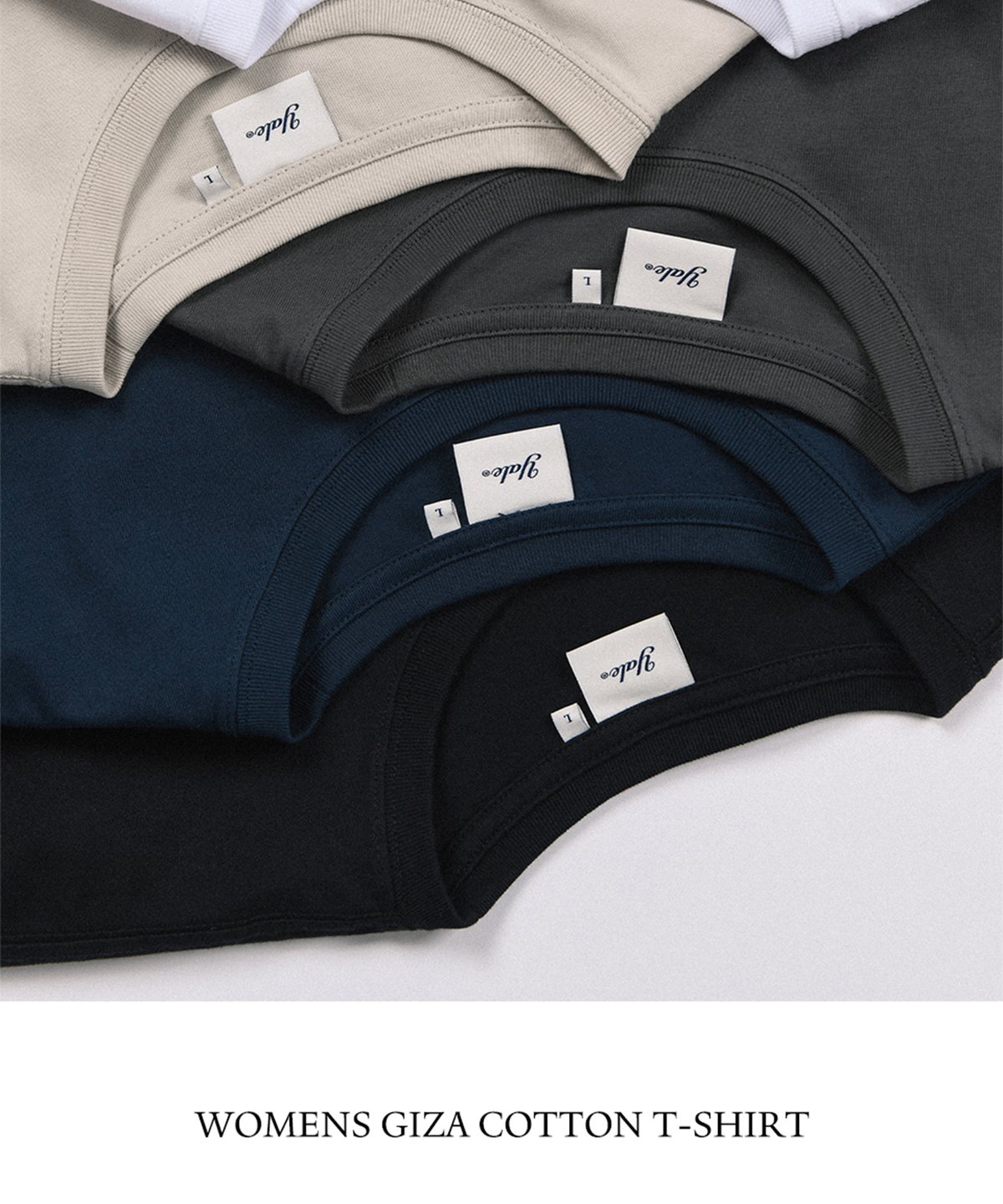 예일(YALE) [PREMIUM COTTON] 기자 코튼 반팔티셔츠 블랙