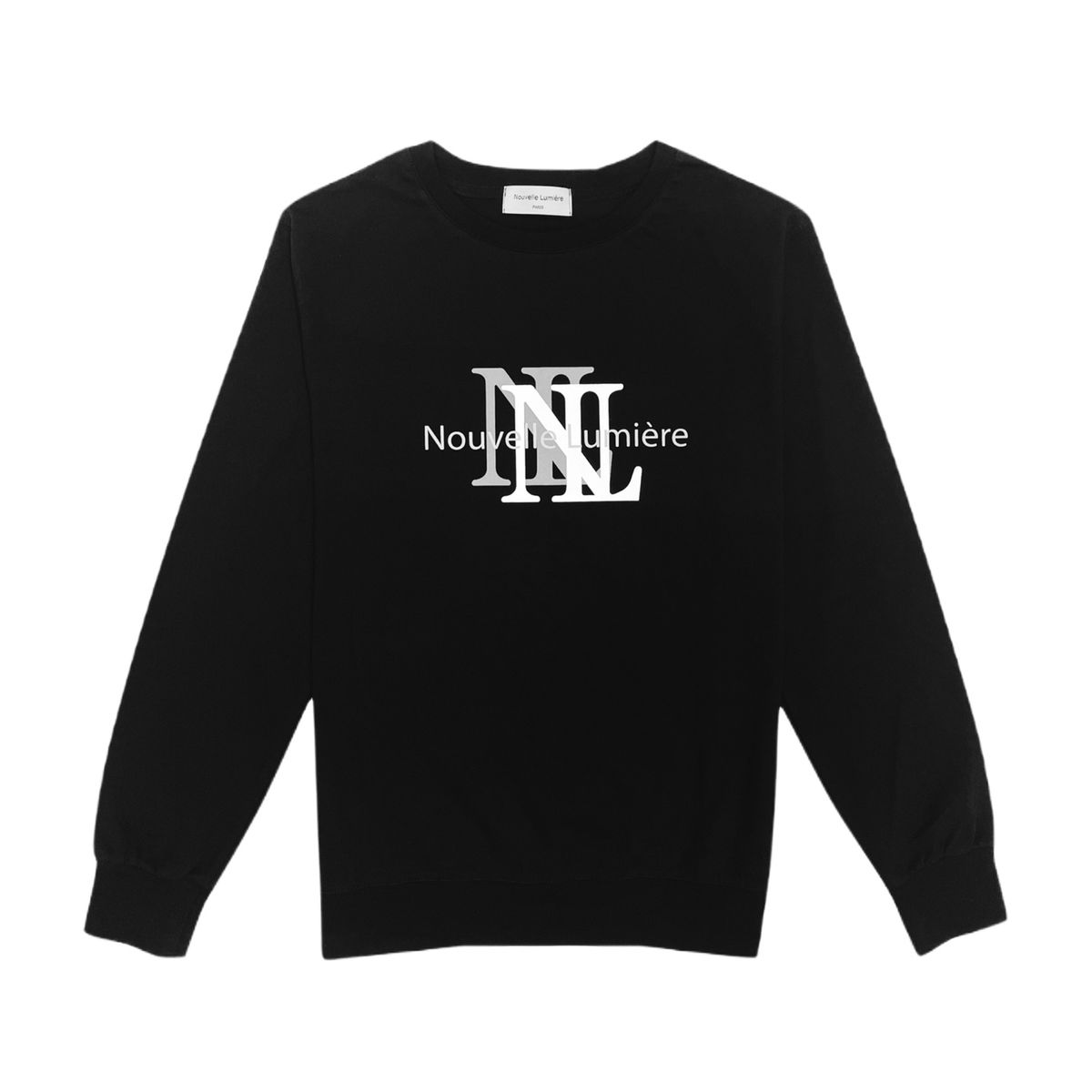 누벨르미에르(NOUVELLE LUMIERE) 더블로고 롱슬리브 맨투맨 블랙