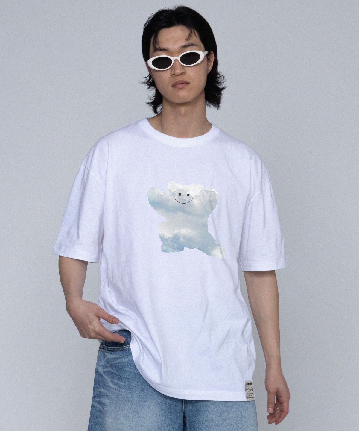 그레이버(GRAVER) [UNISEX]빅 구름 베어스마일 반팔티_3color