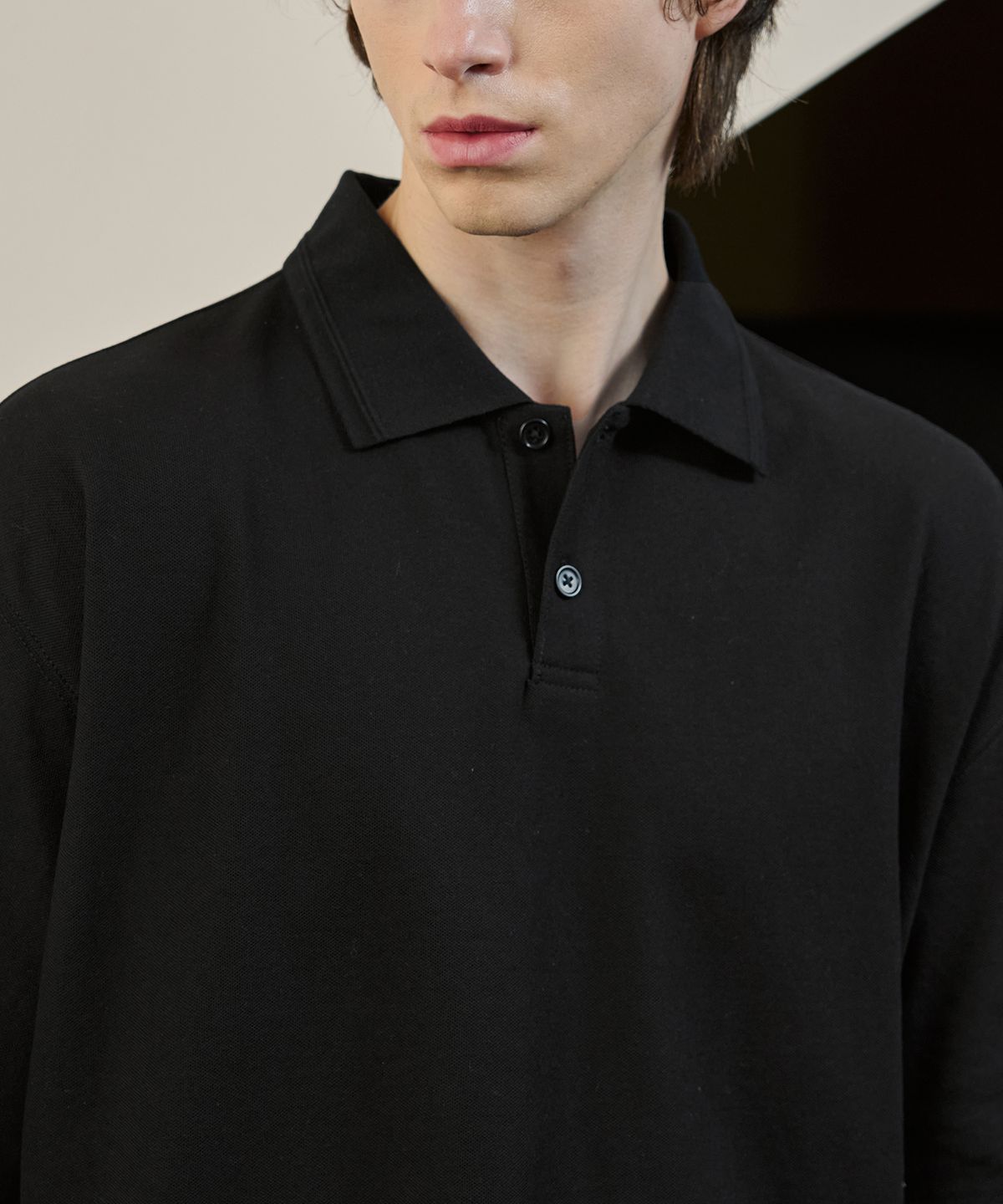 드로우핏(DRAW FIT) 컴피 라인 피케 폴로 티셔츠 [BLACK]