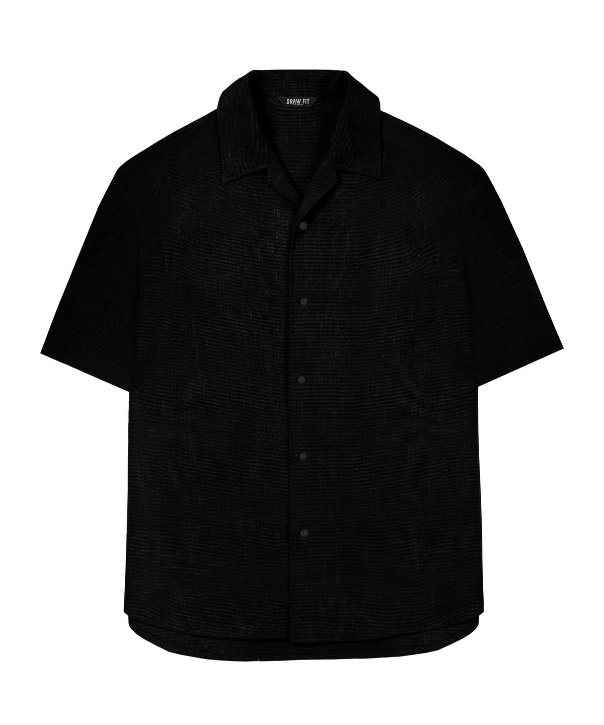 드로우핏(DRAW FIT) 드웰 오픈카라 와플 셔츠 [BLACK]