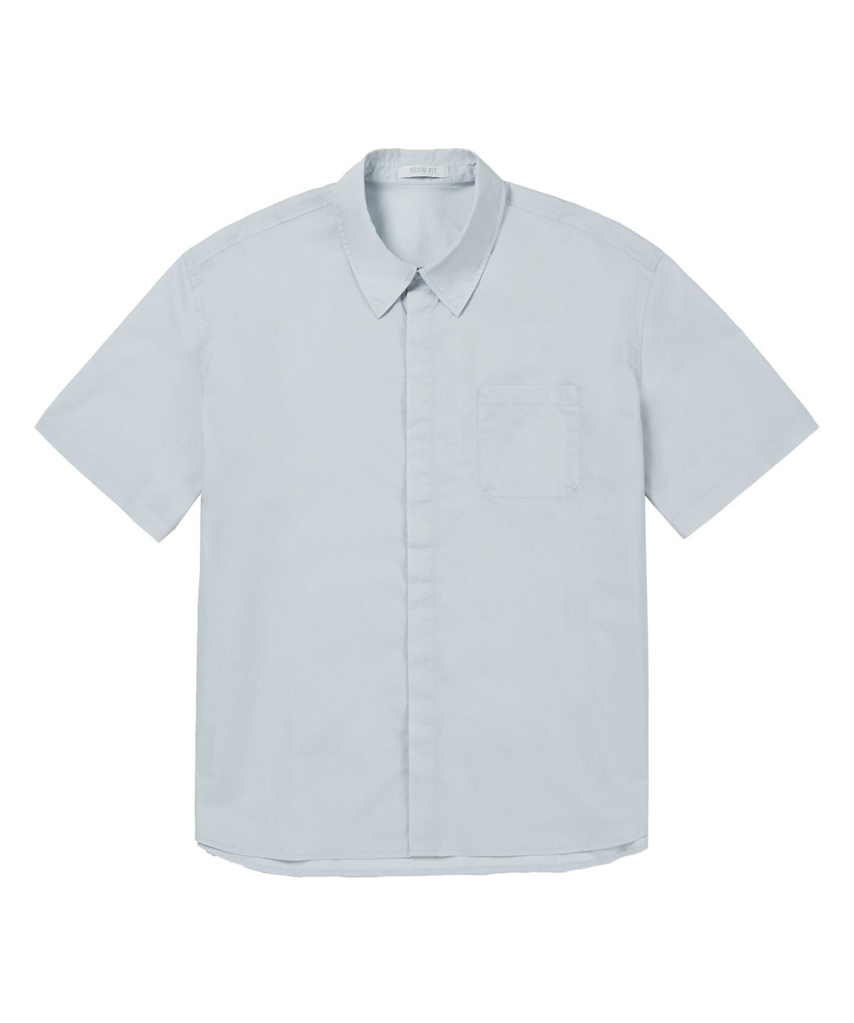 드로우핏(DRAW FIT) 페이퍼 코튼 오버핏 하프 셔츠 [SAGE BLUE]