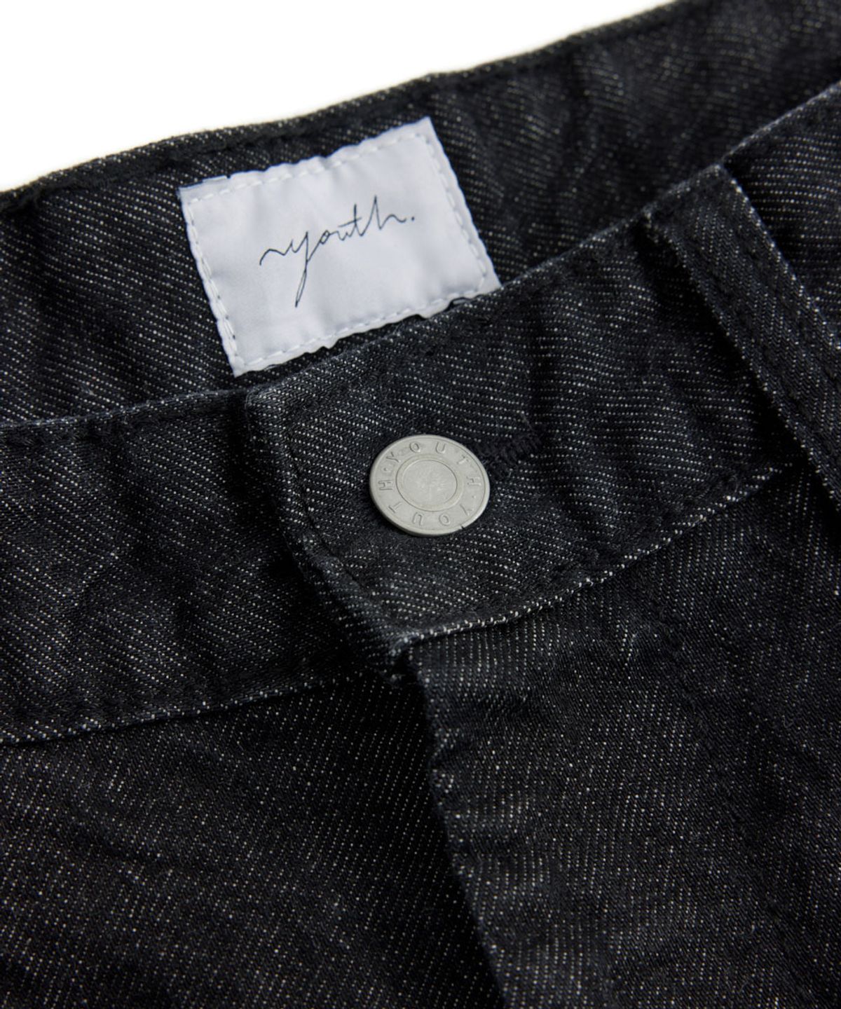 유스(YOUTH) Structured Flared Denim Pants - Washed Black