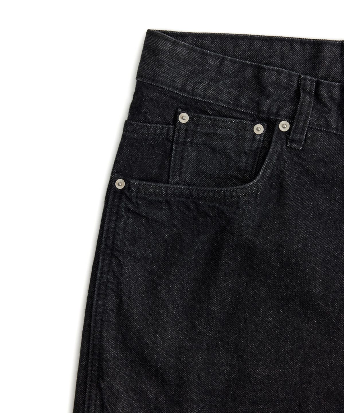 유스(YOUTH) Structured Flared Denim Pants - Washed Black