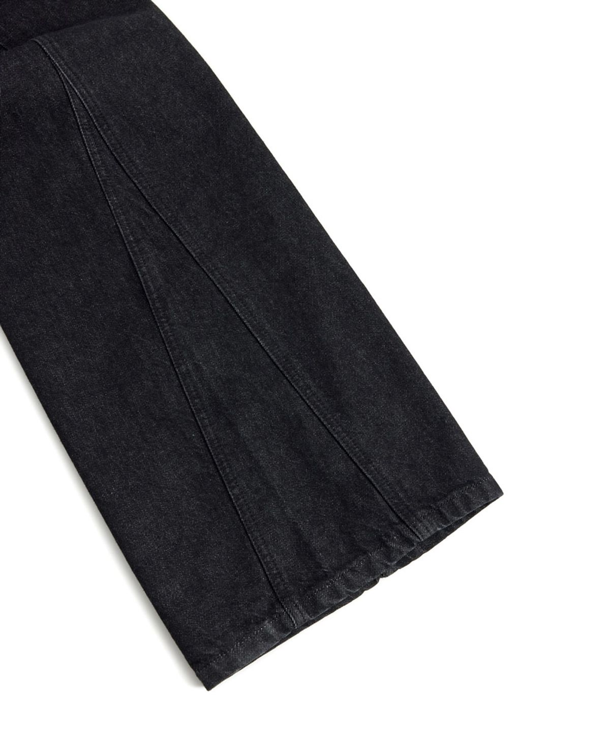 유스(YOUTH) Structured Flared Denim Pants - Washed Black