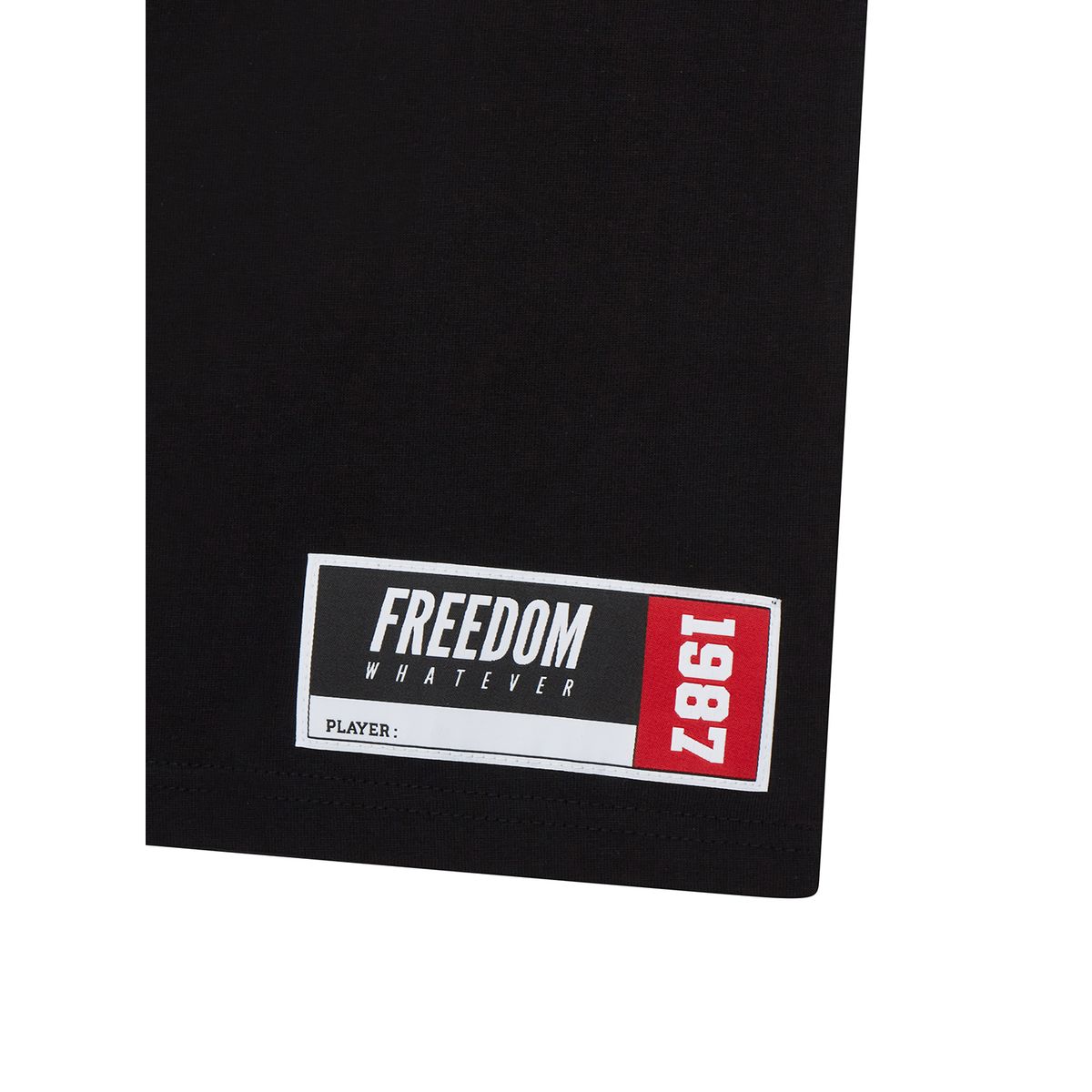 프리덤(FREEDOM) 오버핏 백 프린팅 티셔츠 (블랙/레드)