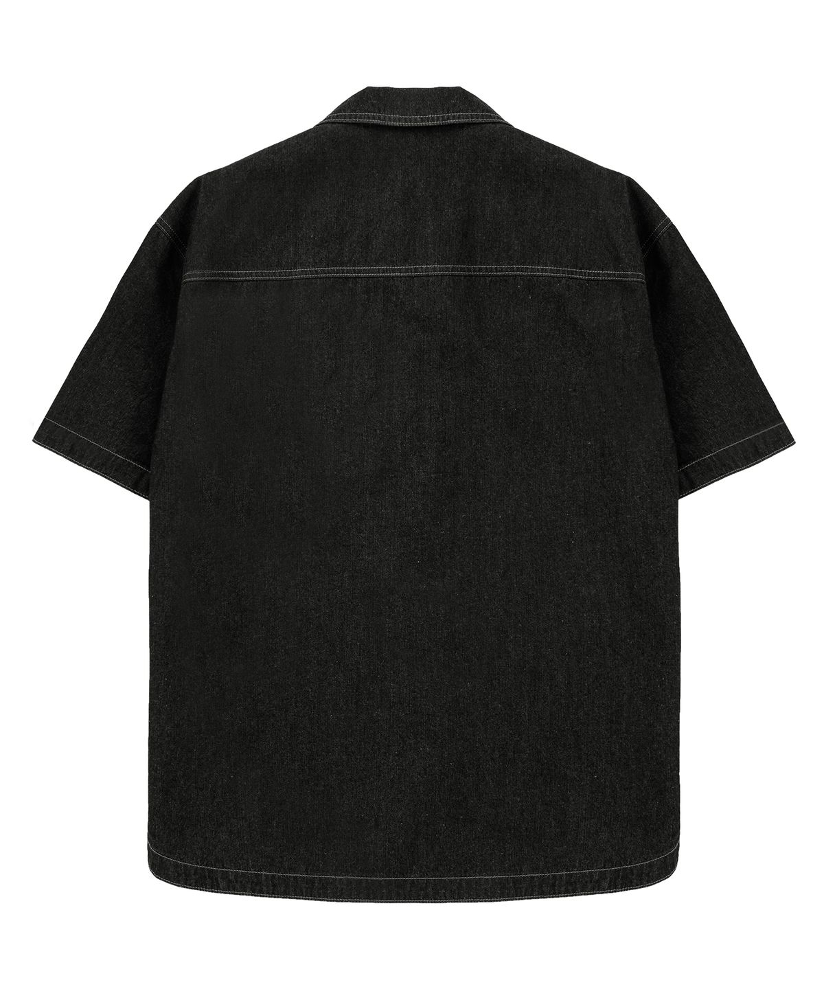 드로우핏(DRAW FIT) 언로더 오픈카라 린넨 데님 셔츠 [BLACK]