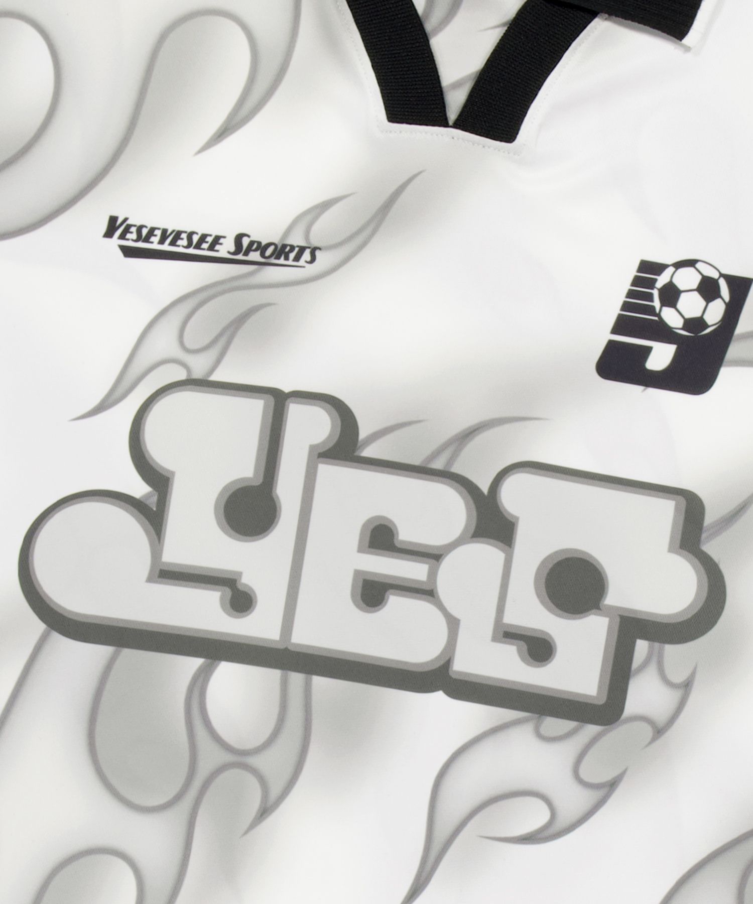 ★関税込★YESEYESEE★Y.E.S Flame Football Jersey★ 예스아이씨 Y.E.S FLAME FOOTBALL JERSEY-BLACK