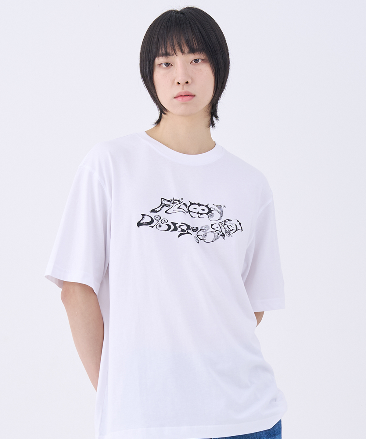 에프디알(FDR) Caizhu Letter Short Sleeve White