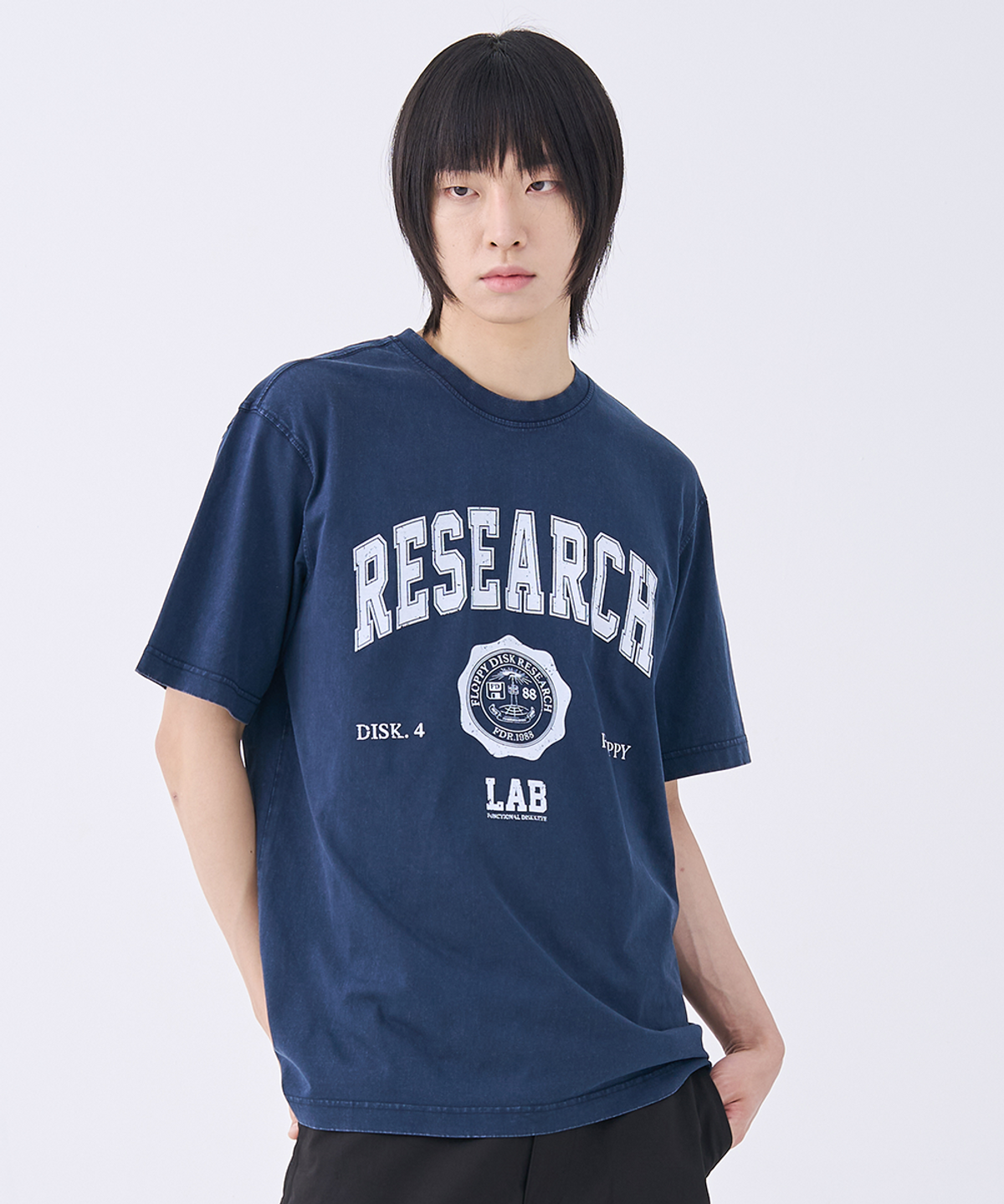 에프디알(FDR) Arch Logo Emblem Short Sleeve Charcoal