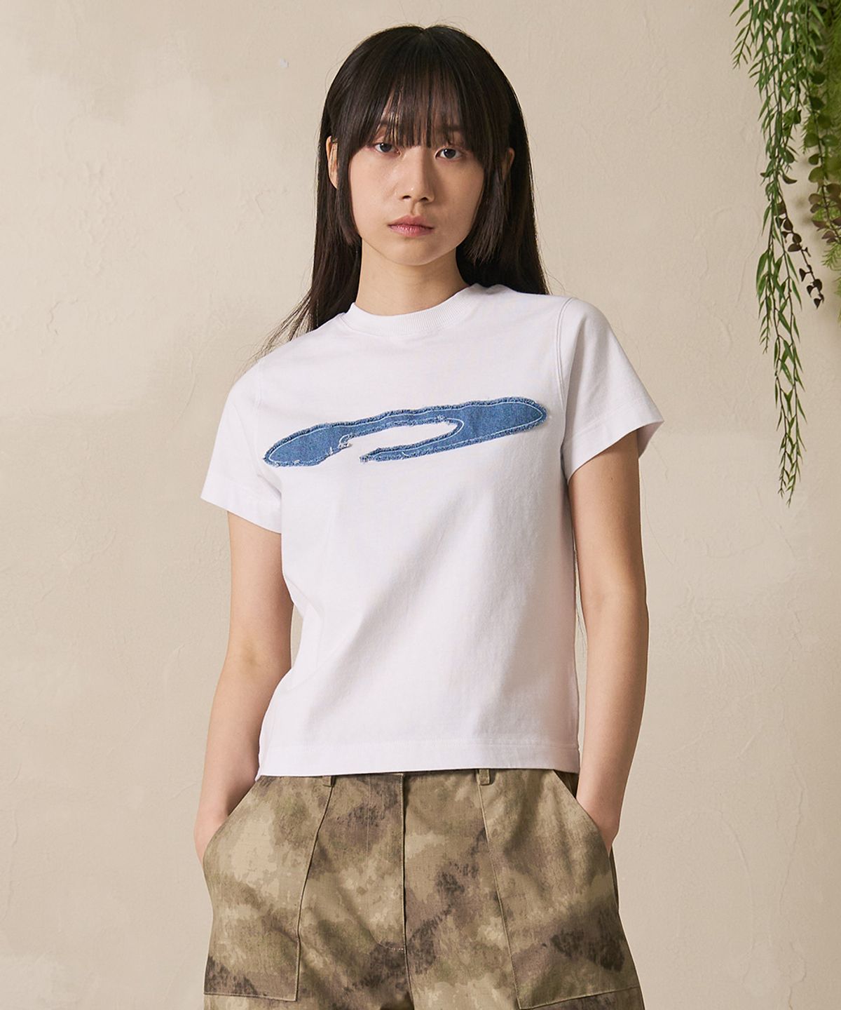 에프디알(FDR) Disk Logo Applique Short Sleeve Navy