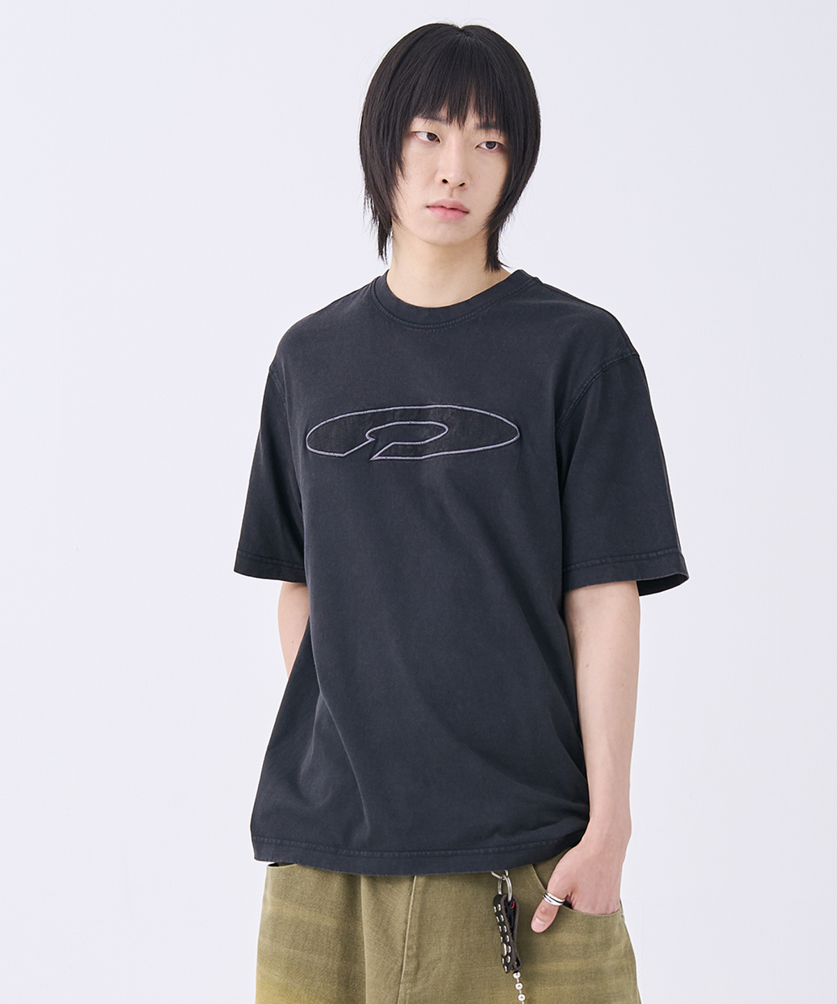 에프디알(FDR) Disk Logo Applique Short Sleeve Sky blue