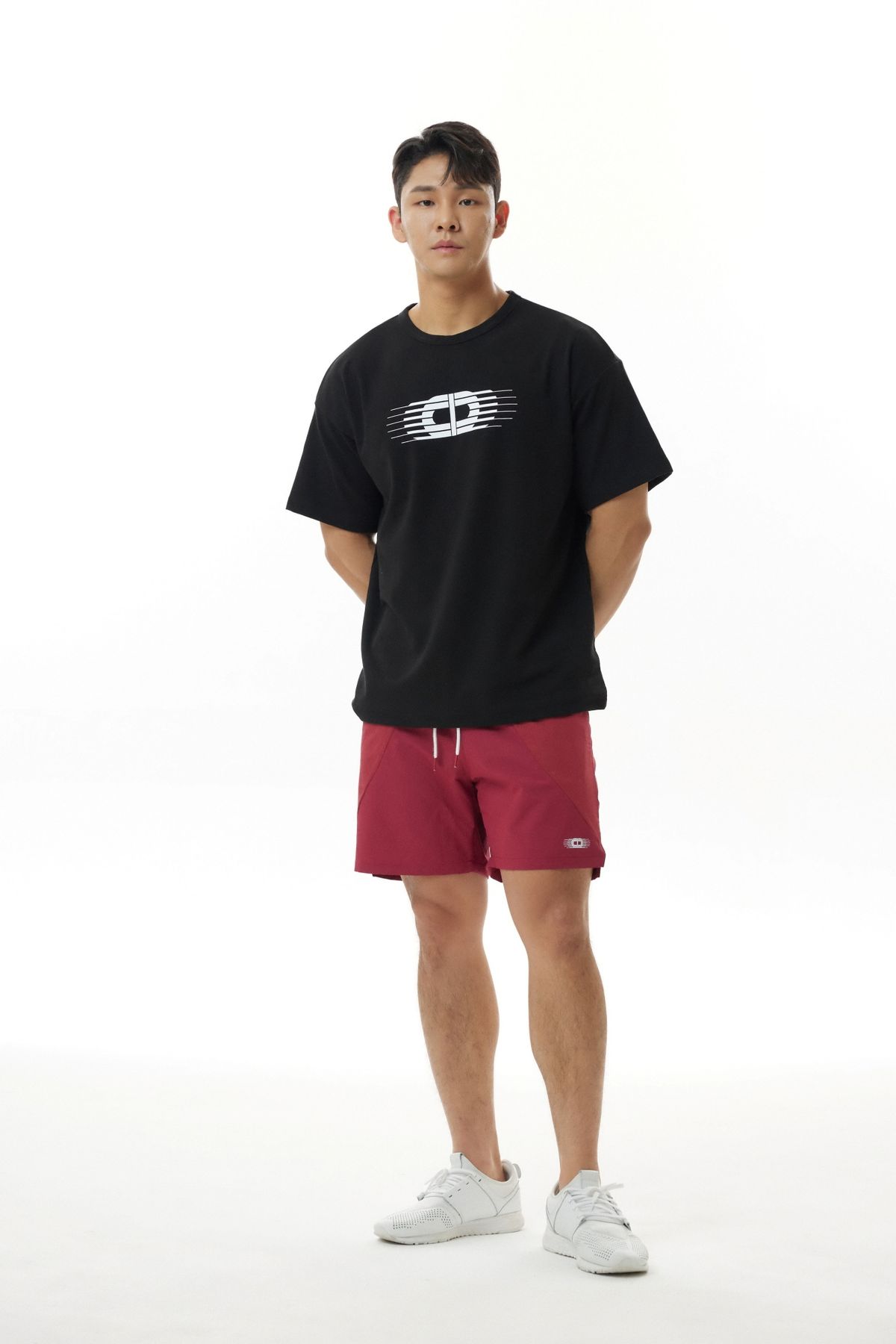 다이빙스팟(DIVINGSPOT) 엘라스틱우븐콤브 하프팬츠 와인