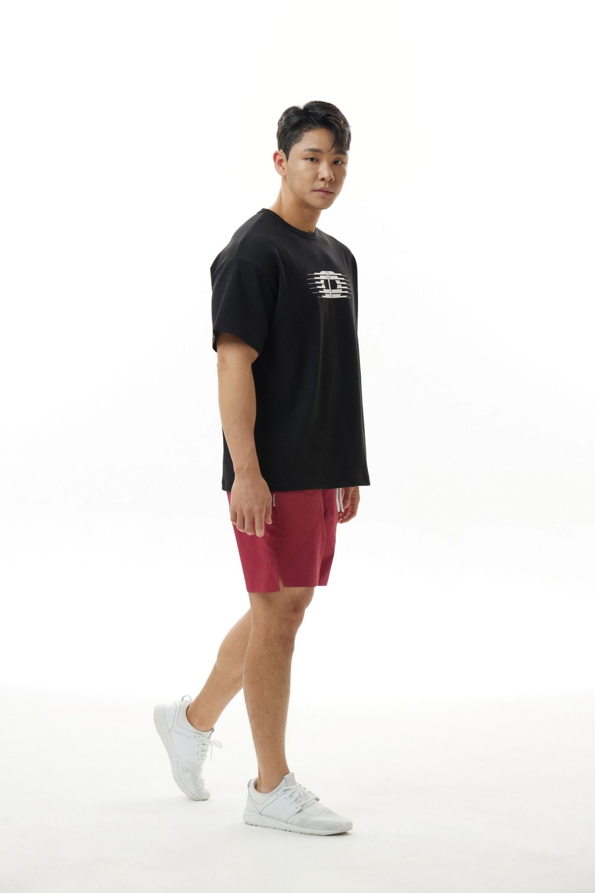 다이빙스팟(DIVINGSPOT) 엘라스틱우븐콤브 하프팬츠 와인