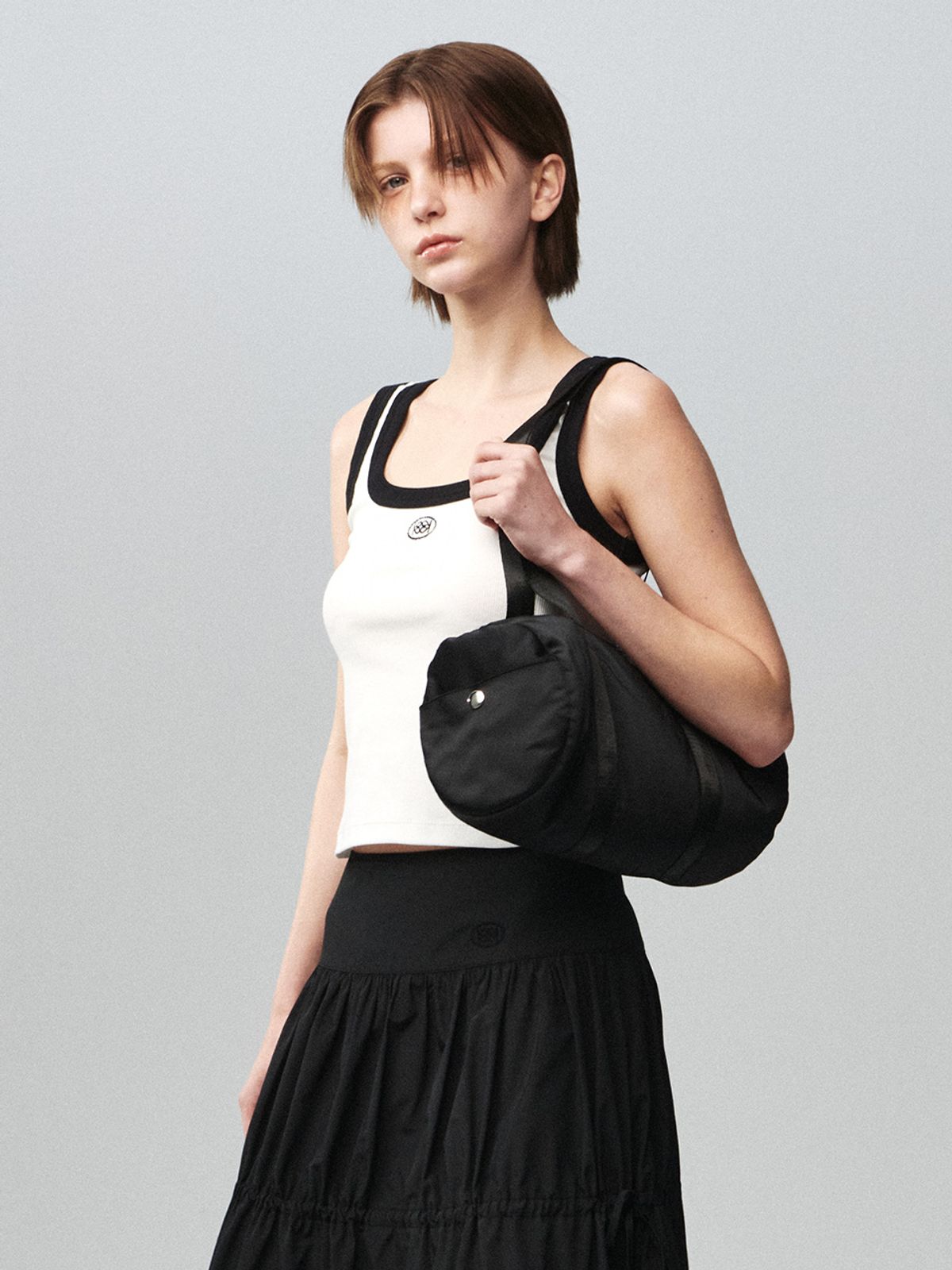 기준(KIJUN) Satin Duffle Bag Black