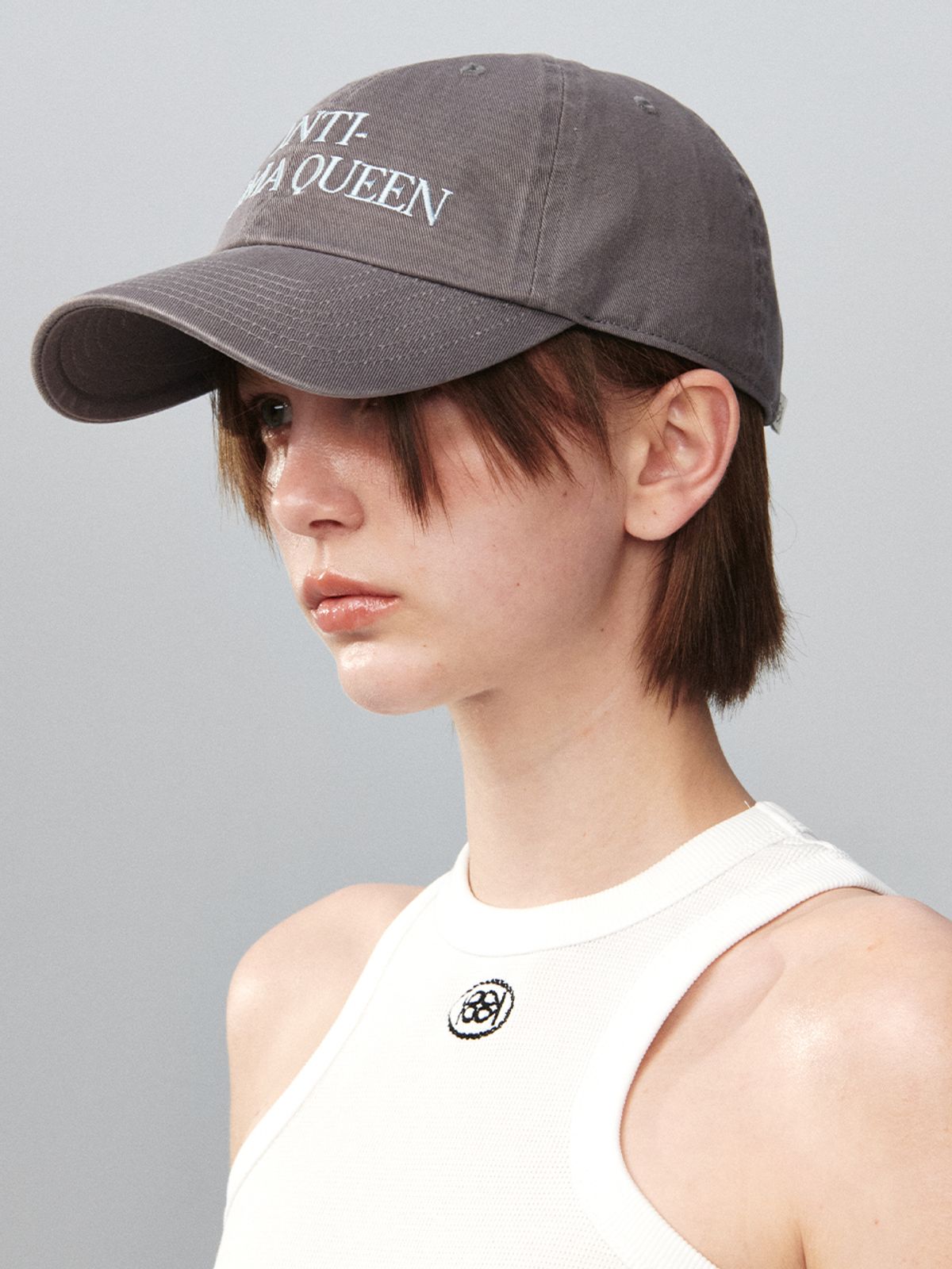 기준(KIJUN) ANTI-DRAMA QUEEN Ball Cap Grey