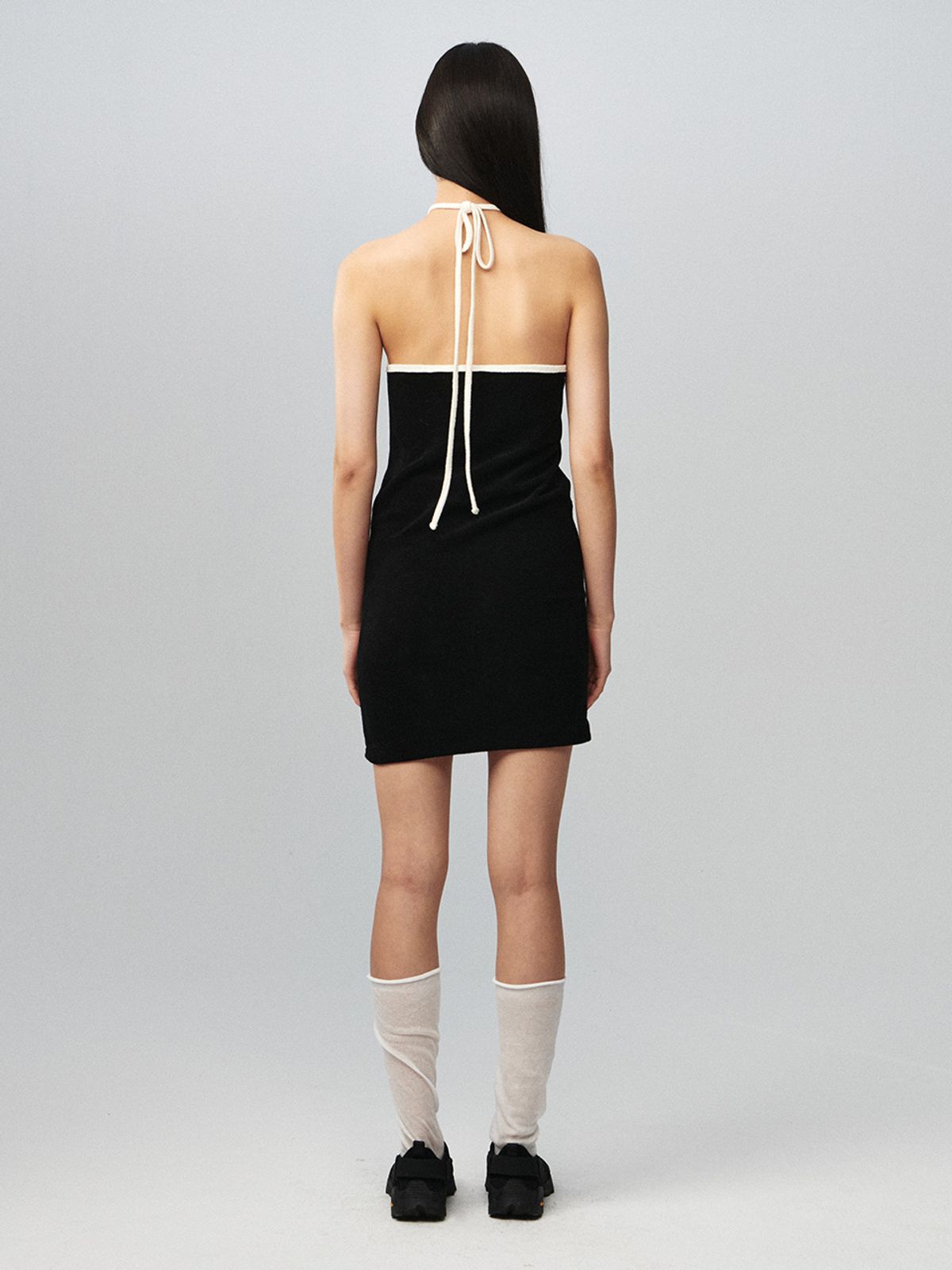 기준(KIJUN) Terry Halter Dress Black