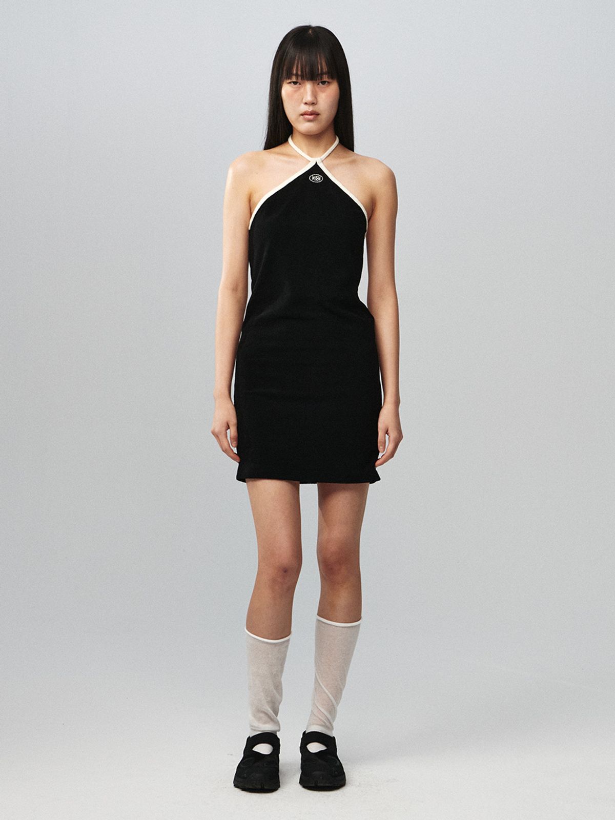 기준(KIJUN) Terry Halter Dress Black