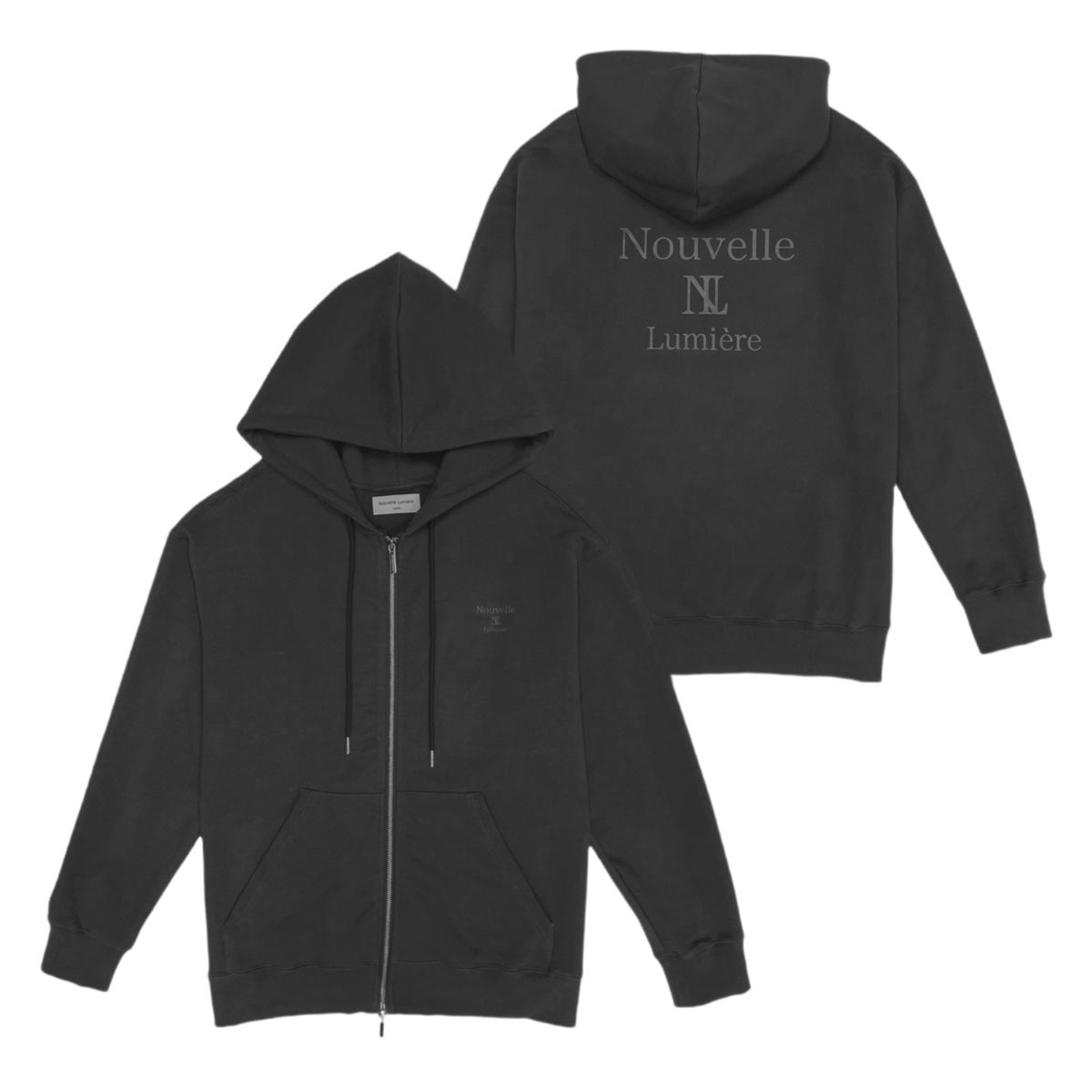 누벨르미에르(NOUVELLE LUMIERE) 아크로 후드집업 피그먼트 차콜
