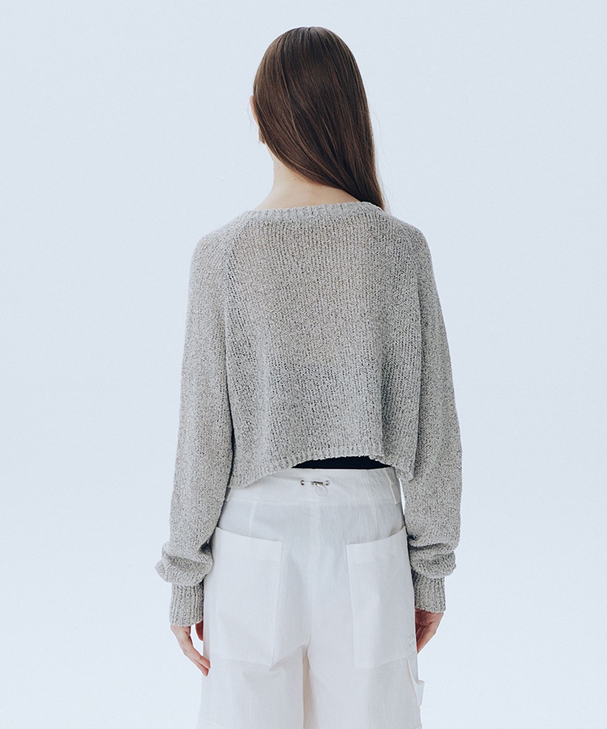 아위(AHWE) Boucle Cardigan_LIGHT GREY