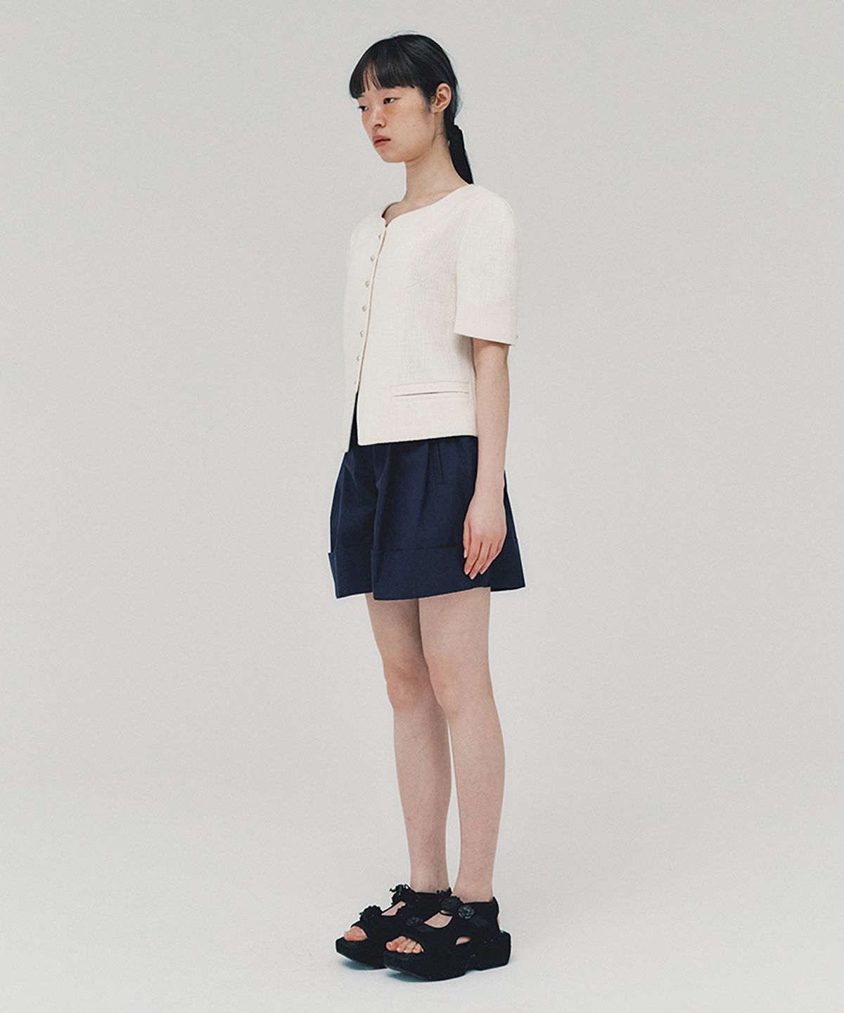 아위(AHWE) Sweetheart Tweed Jacket_IVORY