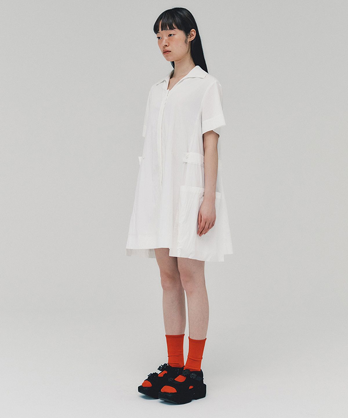 아위(AHWE) Mini Shirt Dress_IVORY