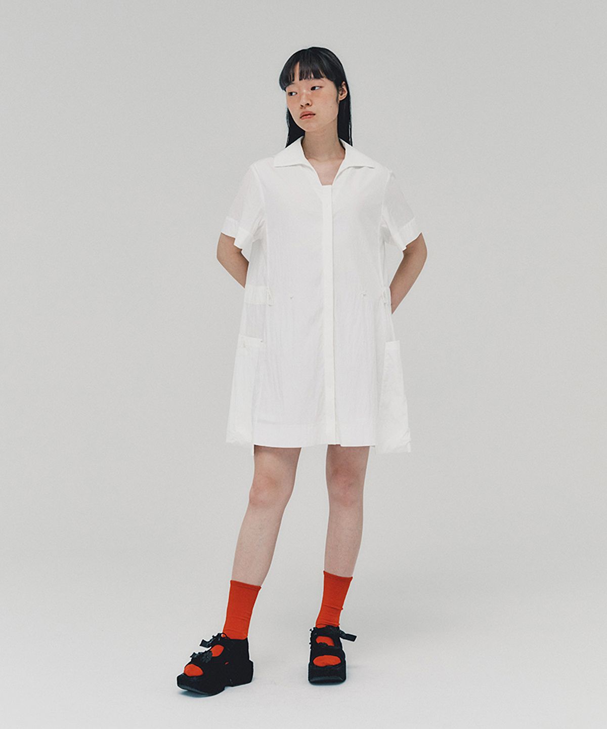 아위(AHWE) Mini Shirt Dress_IVORY