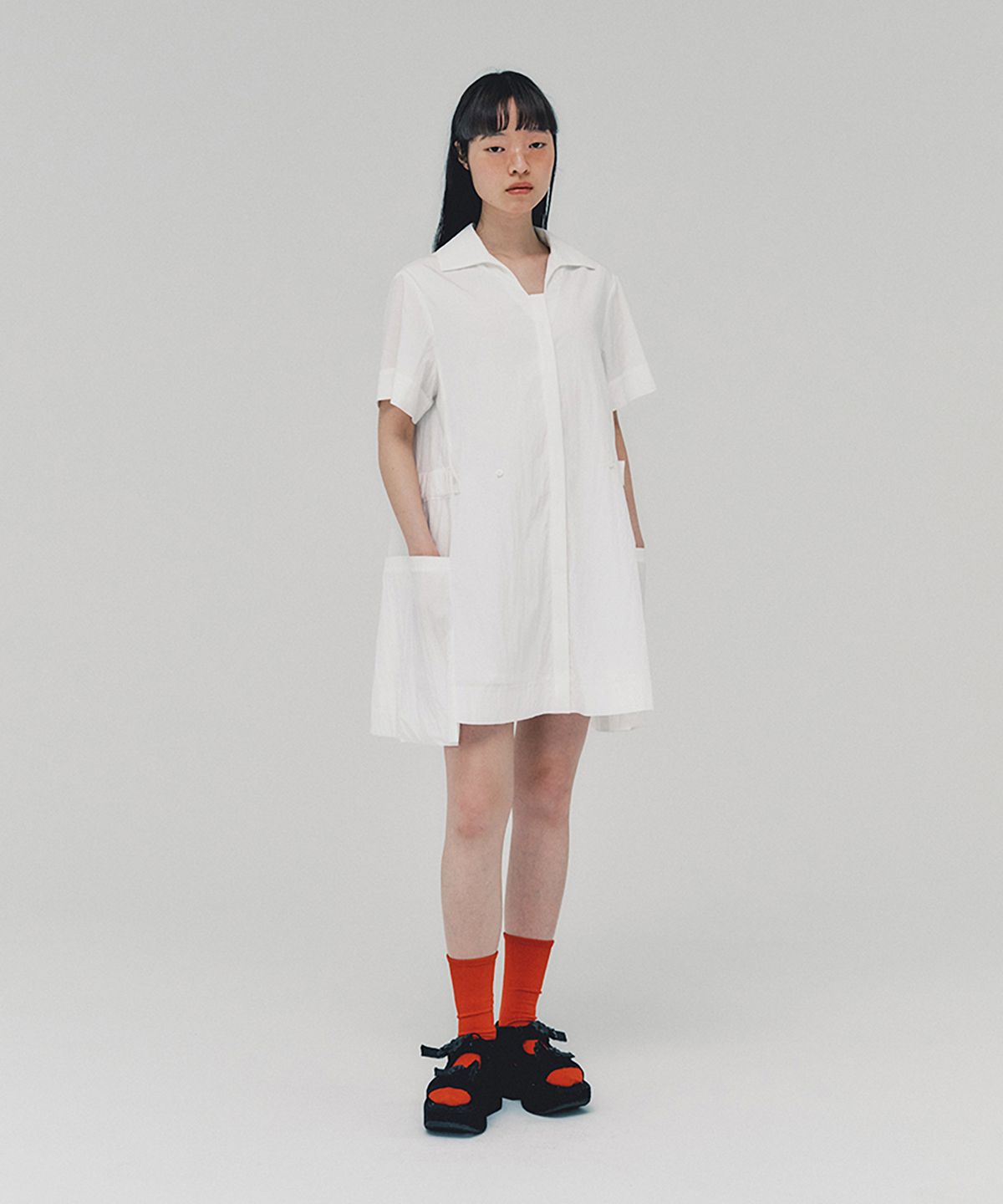 아위(AHWE) Mini Shirt Dress_IVORY