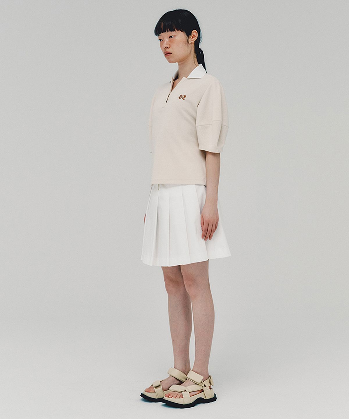아위(AHWE) Logo Polo Shirt_CREAM