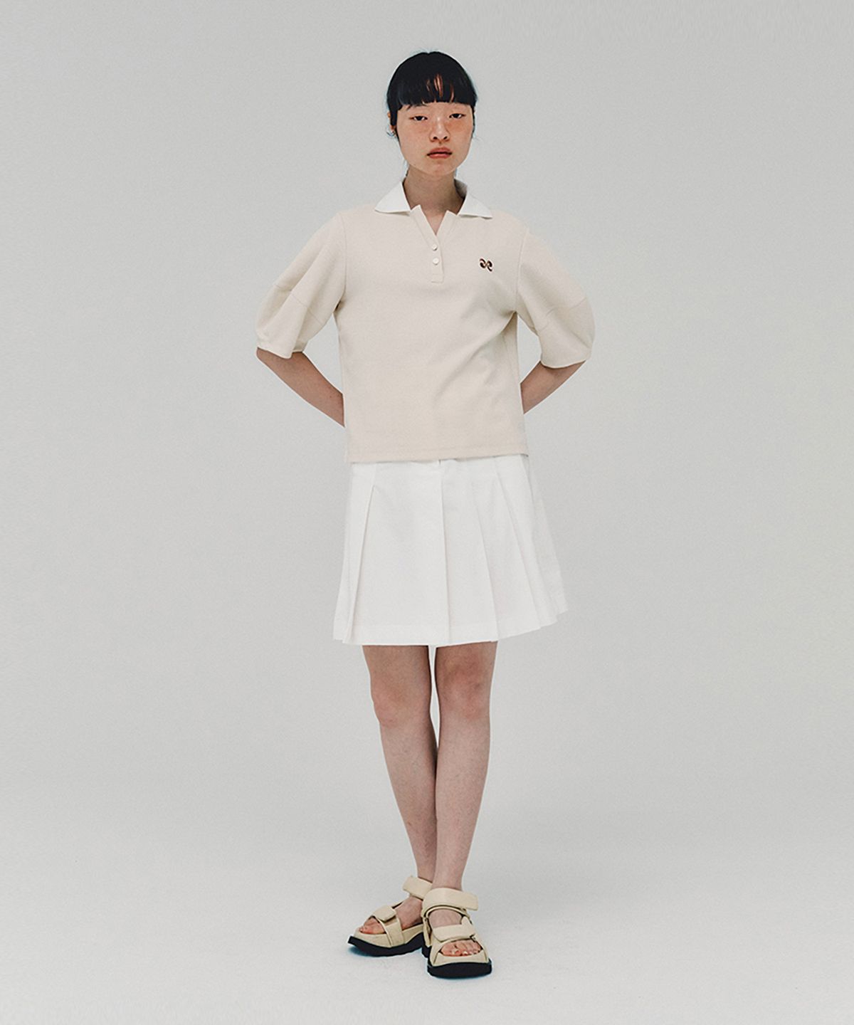 아위(AHWE) Logo Polo Shirt_CREAM