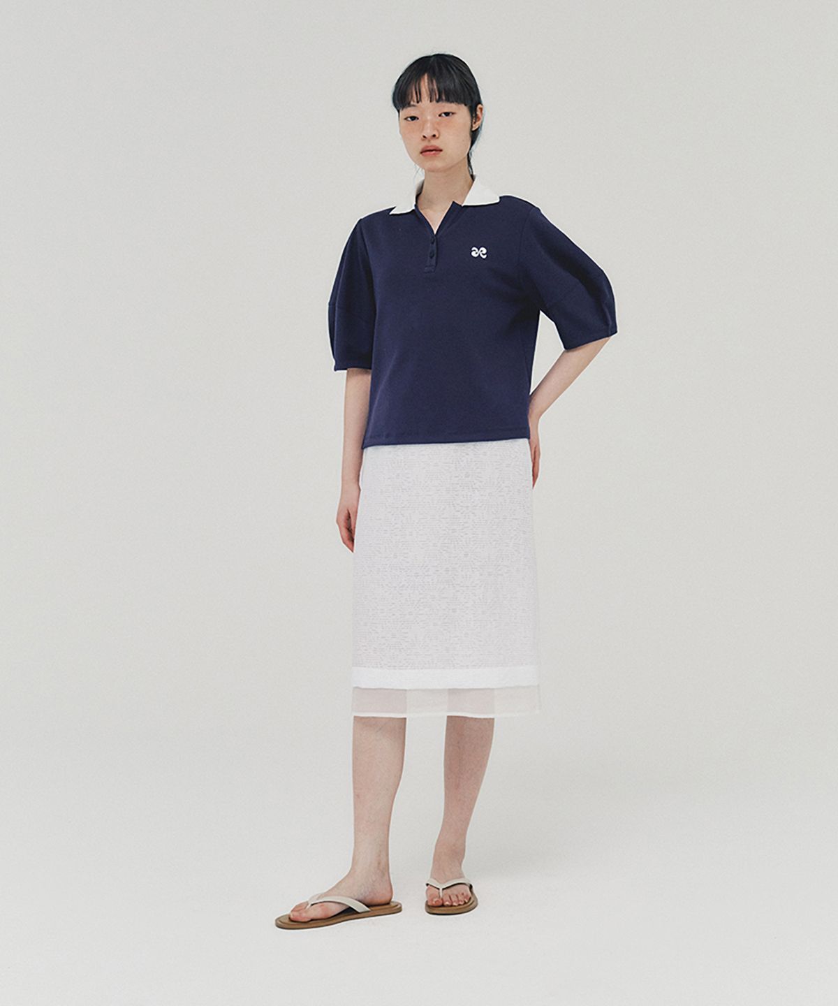 아위(AHWE) Logo Polo Shirt_NAVY