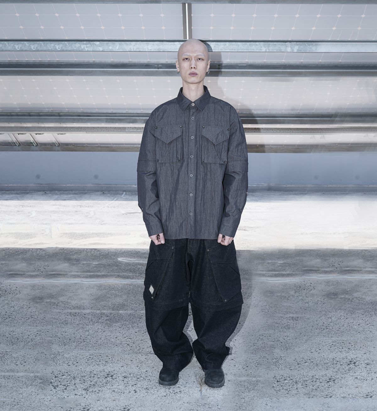 에르 바이 에러리스트(ERR BY ERRORIST) SCAR DETACHABLE SHIRTS [GREY]