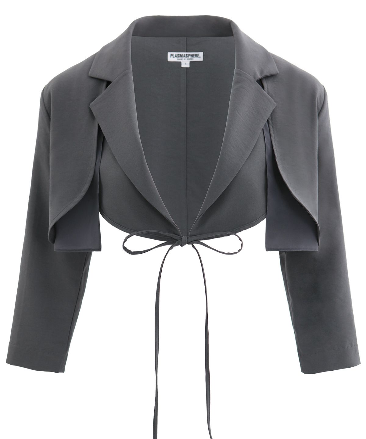 플라즈마스페어(PLASMA SPHERE) TULIP JACKET IN GREY (7부소매 리본자켓)