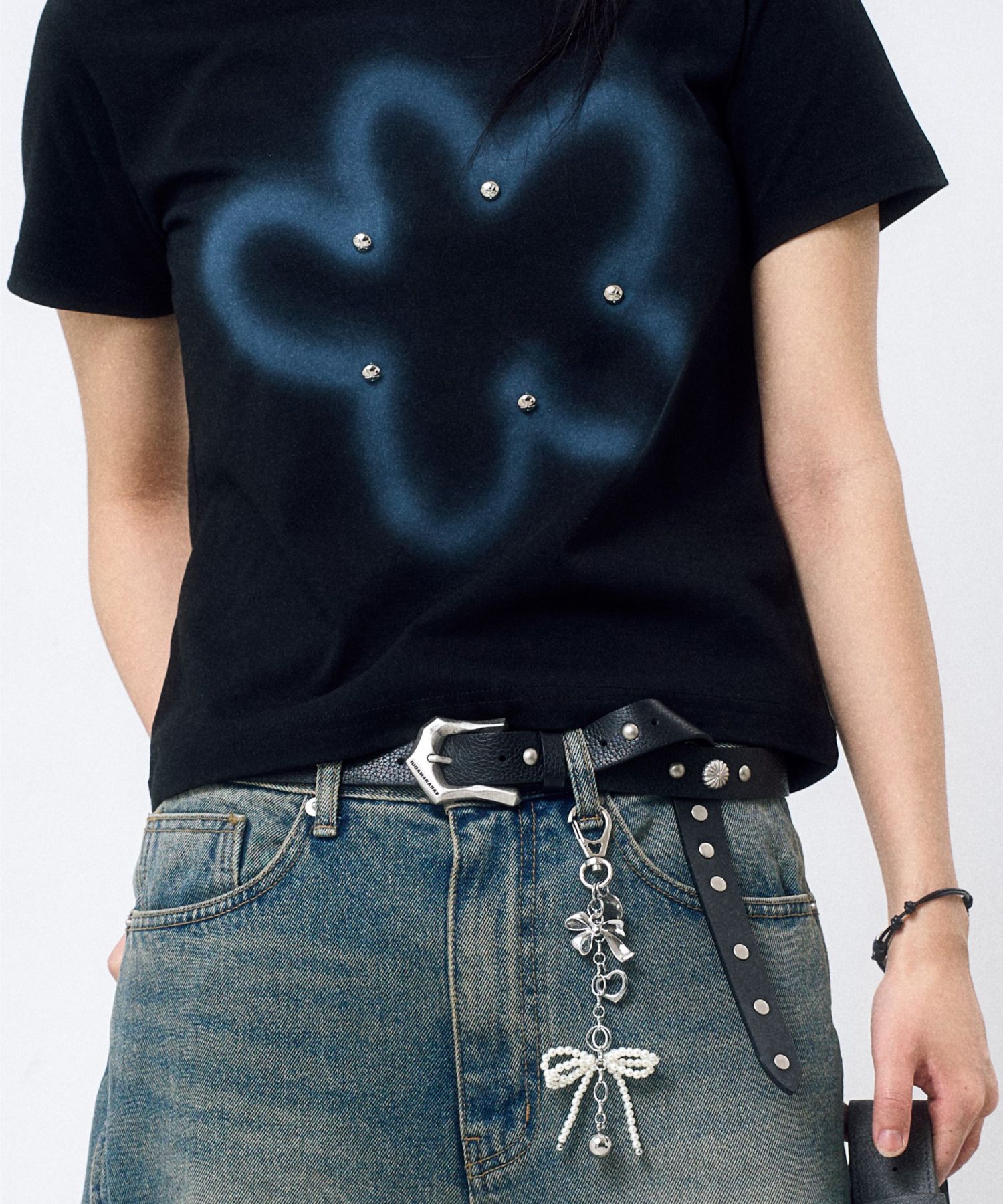 MUSINSA | IUGAMAKARAS Studded Bumpy Buckle Belt (Type B)