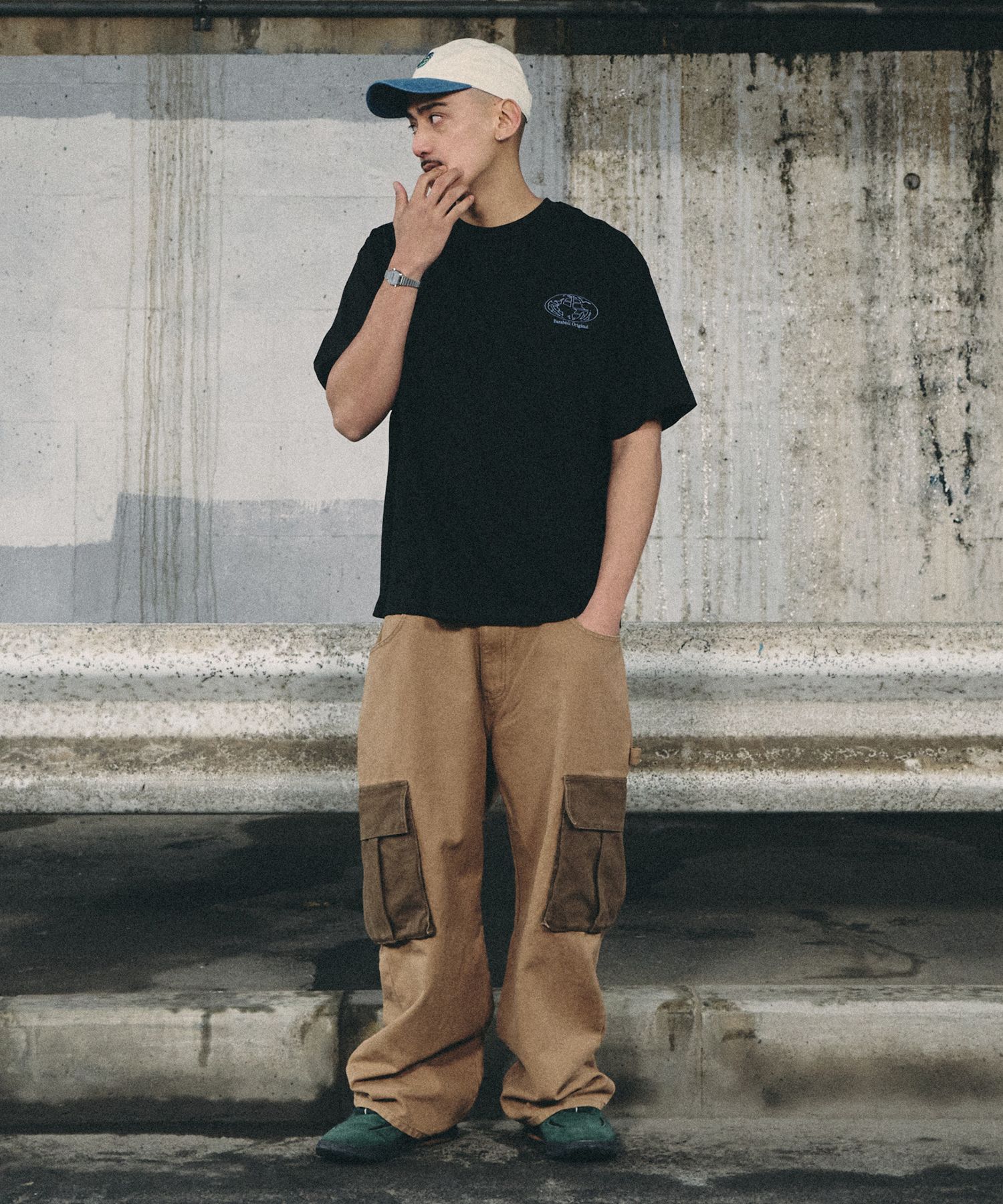 MUSINSA | BSRABBIT work wide fit heavy cargo pants brown