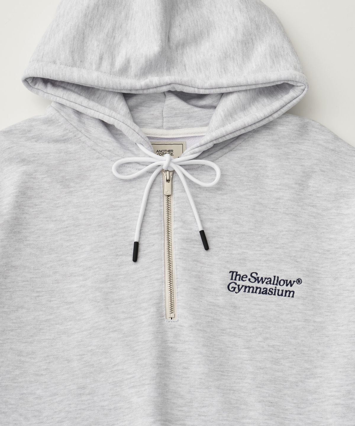 어나더오피스 우먼(ANOTHER OFFICE WOMEN) Women Gymnasium Half Zip-up Hoodie (White - Melange)