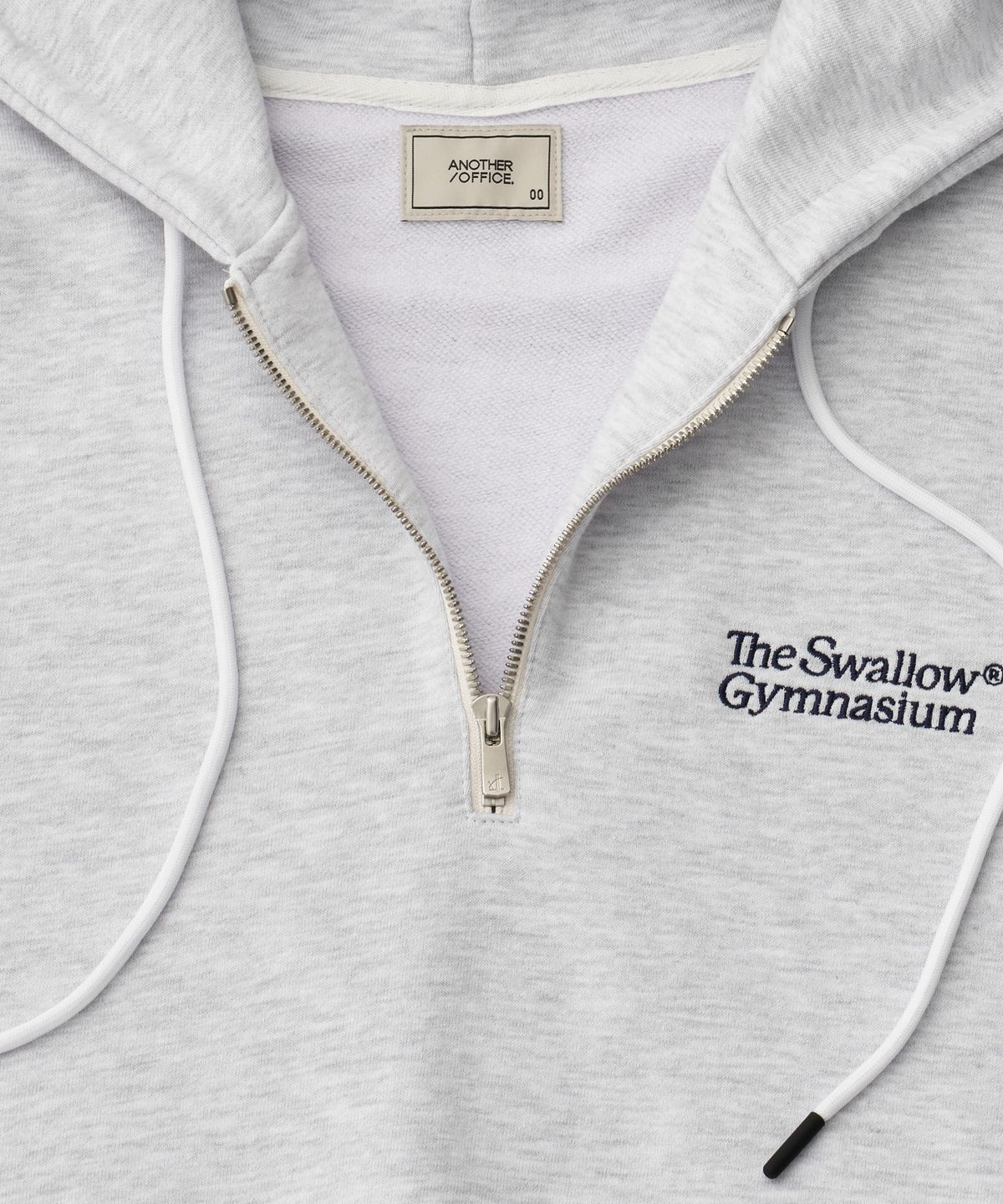 어나더오피스 우먼(ANOTHER OFFICE WOMEN) Women Gymnasium Half Zip-up Hoodie (White - Melange)