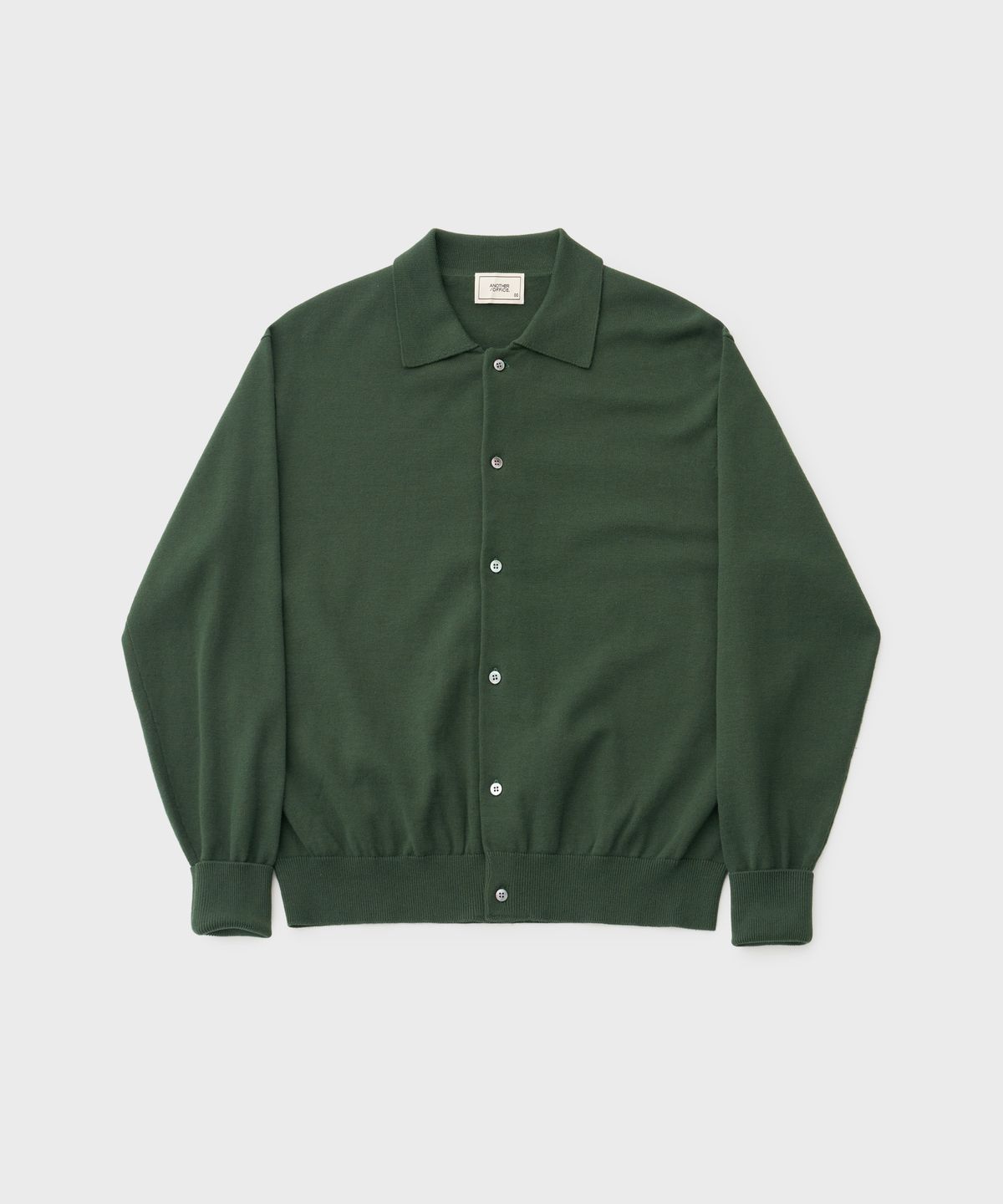 어나더오피스 우먼(ANOTHER OFFICE WOMEN) Women Scape Knit Polo Cardigan (Forest)