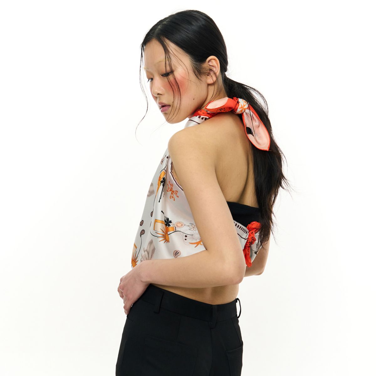 킴지수(KIMZISU) JOMO Motif Square Scarf _ Orange