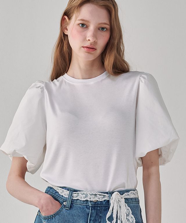 ★2024SS新作★RONRON★PUMPKIN PUFF T SHIRT MUSINSA | RONRON PUMPKIN PUFF T SHIRT WHITE
