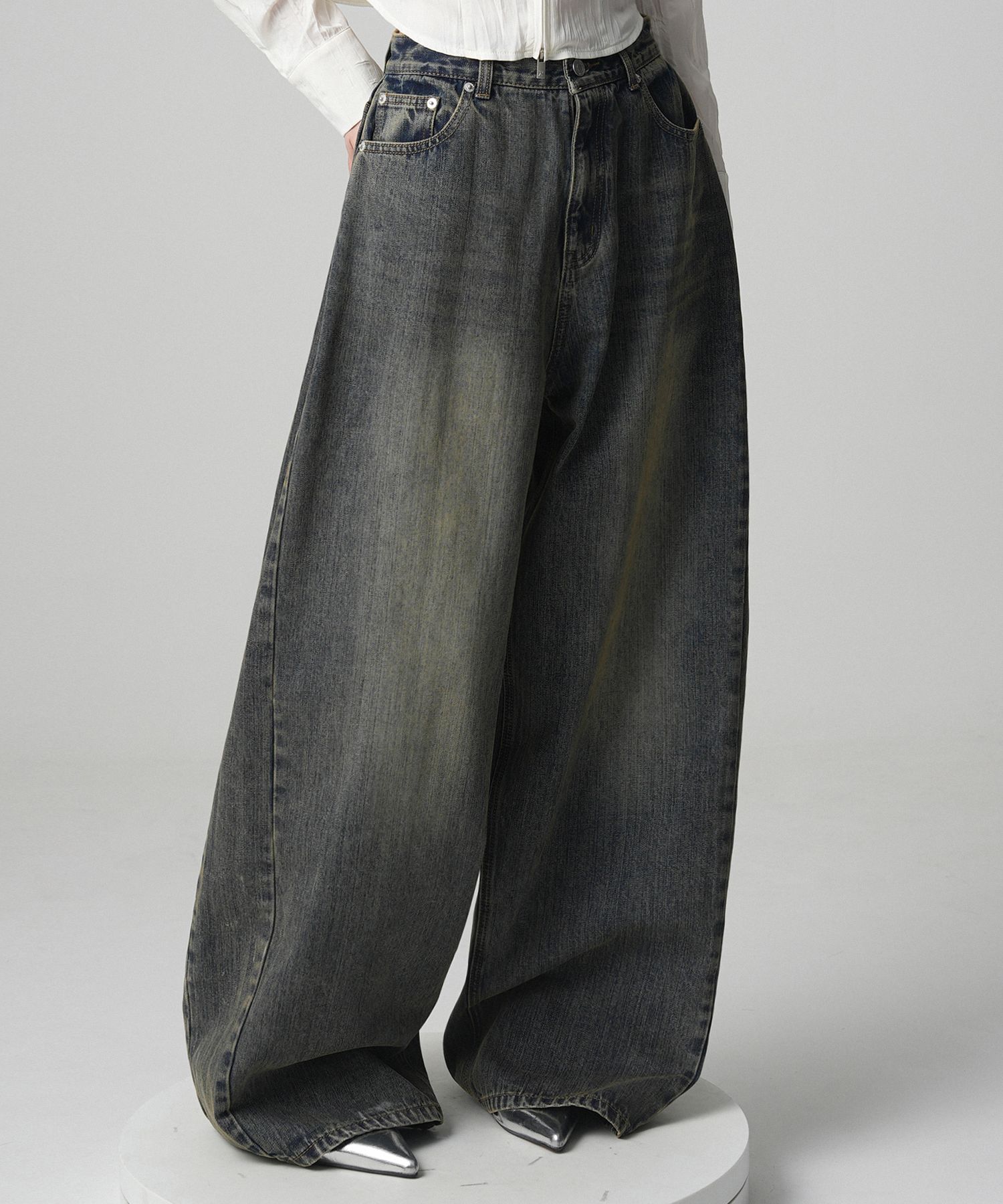 ☆AVANDRESS☆ Incision Wide Denim Pants 4COL AV41PT13 MUSINSA | AVANDRESS Incision Wide Denim Pants - 4COL