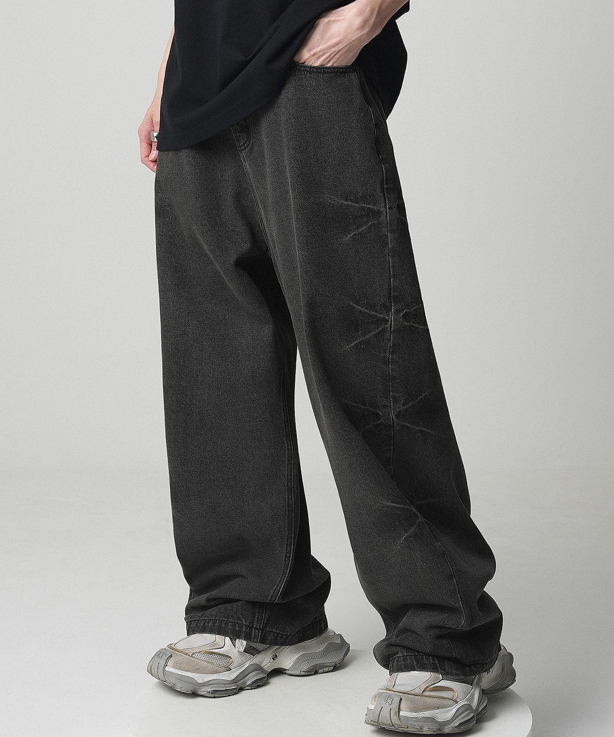 어반드레스(AVANDRESS) Pinch Wide Denim Pants - 2COL