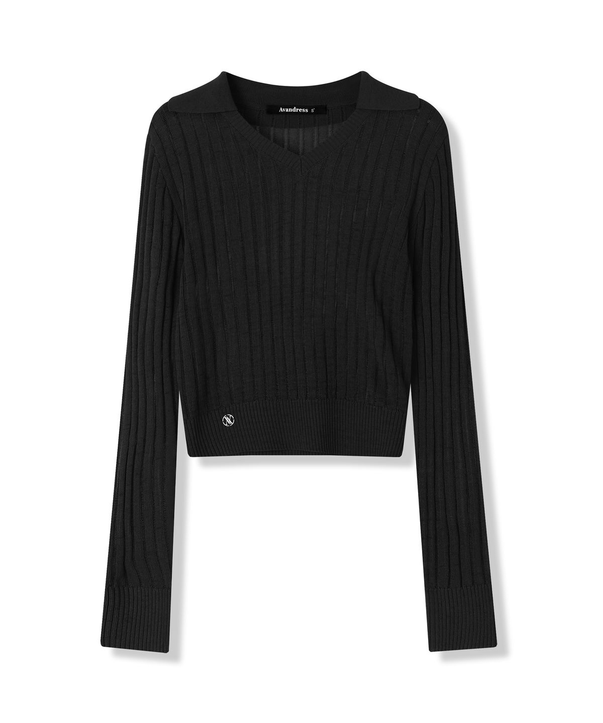 어반드레스(AVANDRESS) See-through V-neck Collar knit - 4COL