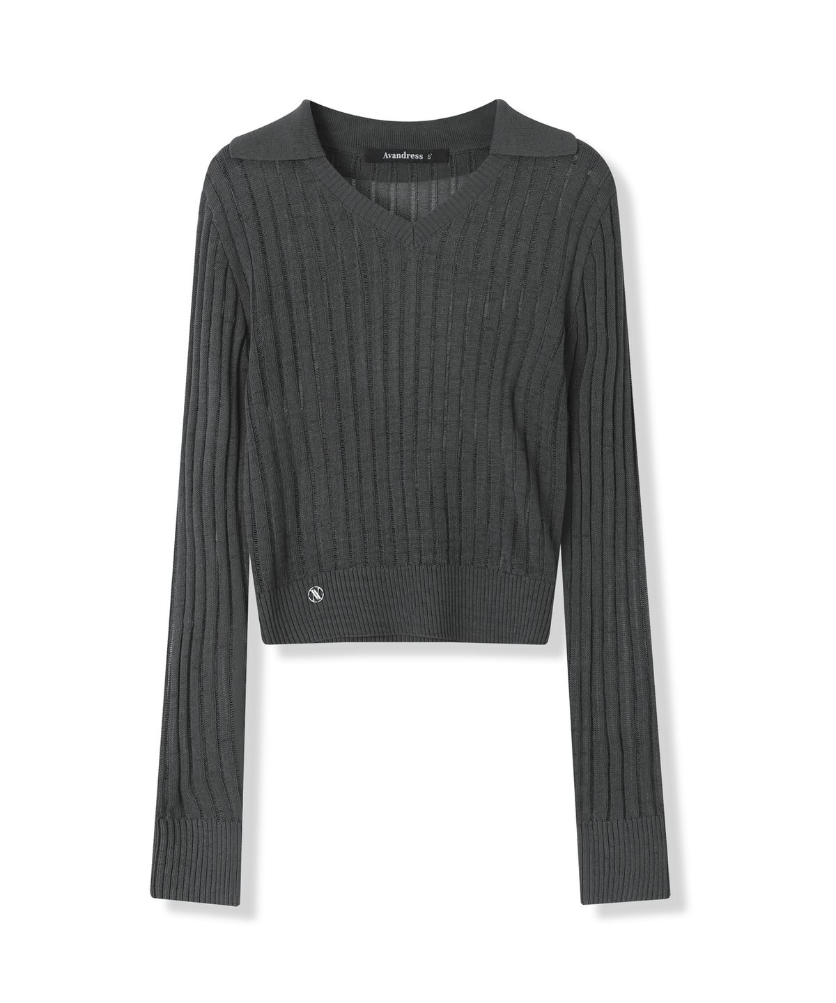 어반드레스(AVANDRESS) See-through V-neck Collar knit - 4COL