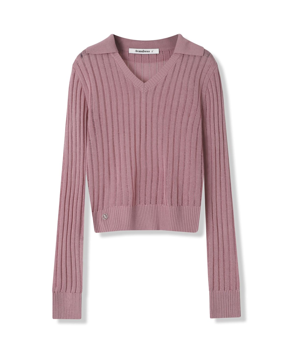 어반드레스(AVANDRESS) See-through V-neck Collar knit - 4COL